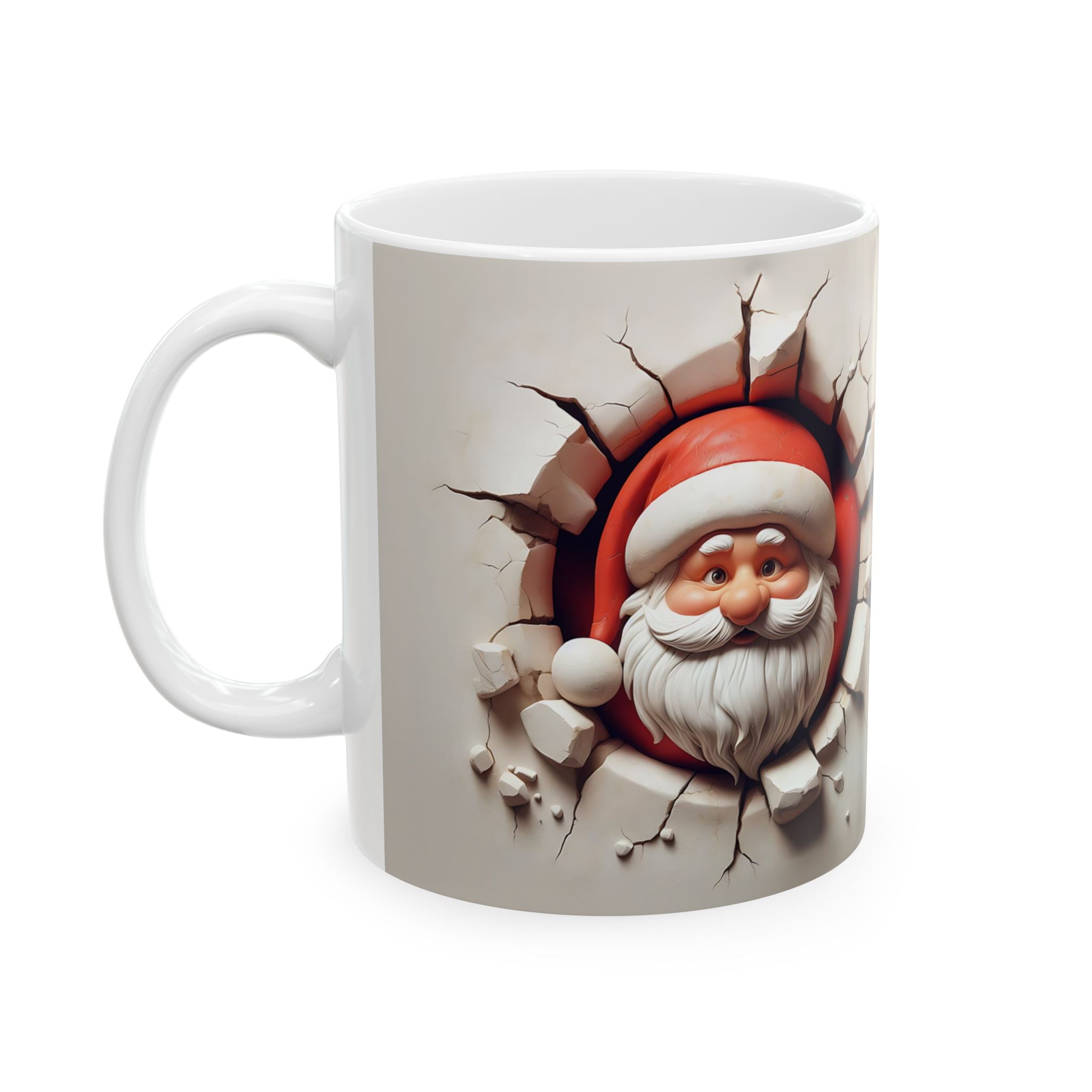 Santa's Brick-Breaking Christmas Mug