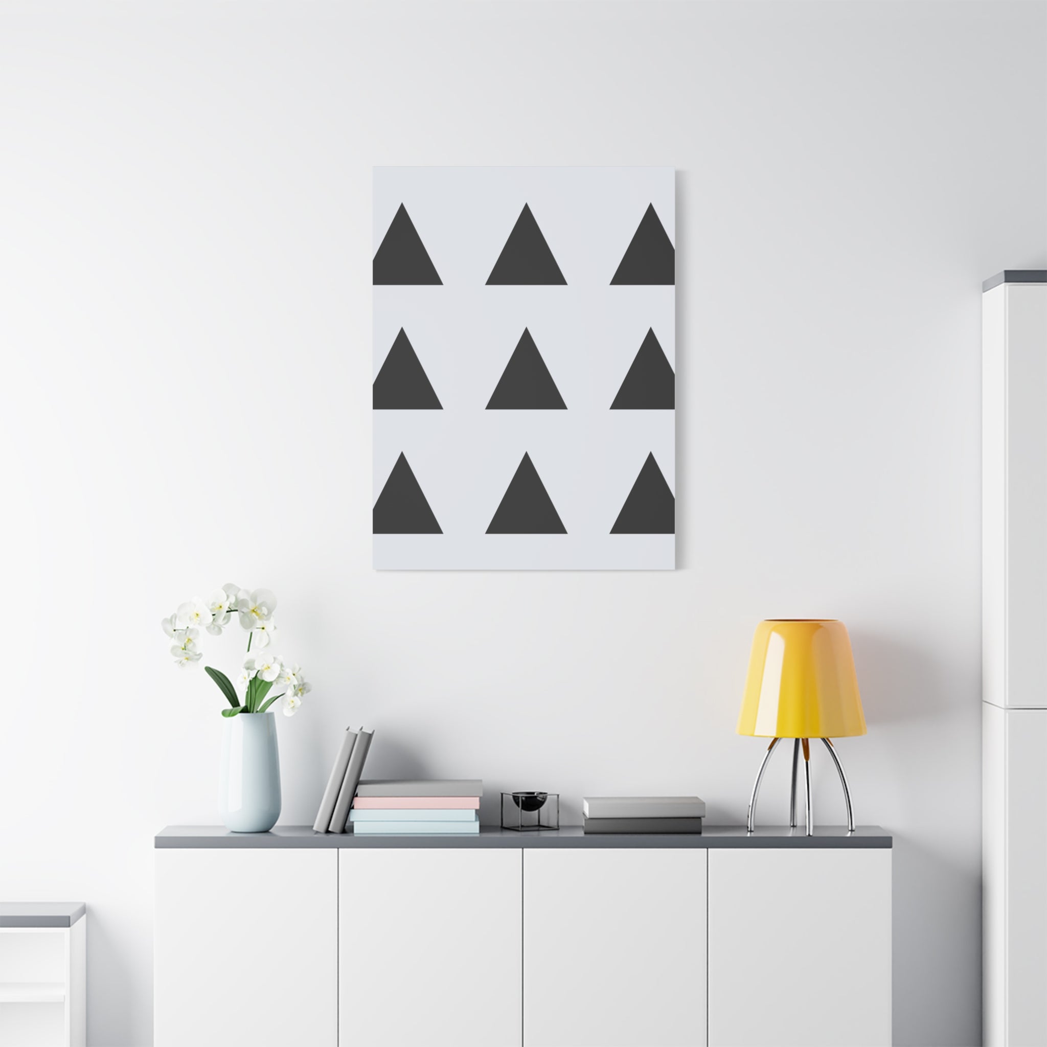 Geometric Black Triangle Canvas Art