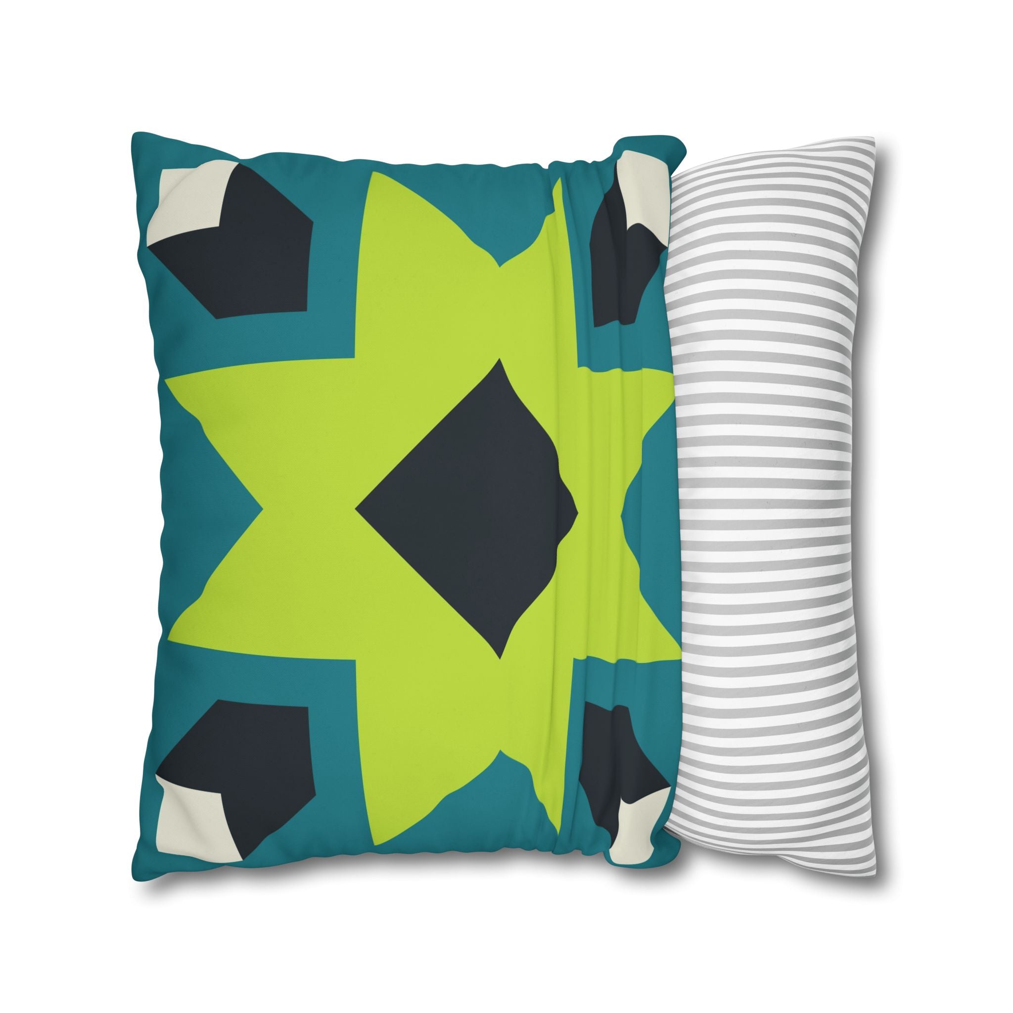 Geometric Teal Star Pillowcase