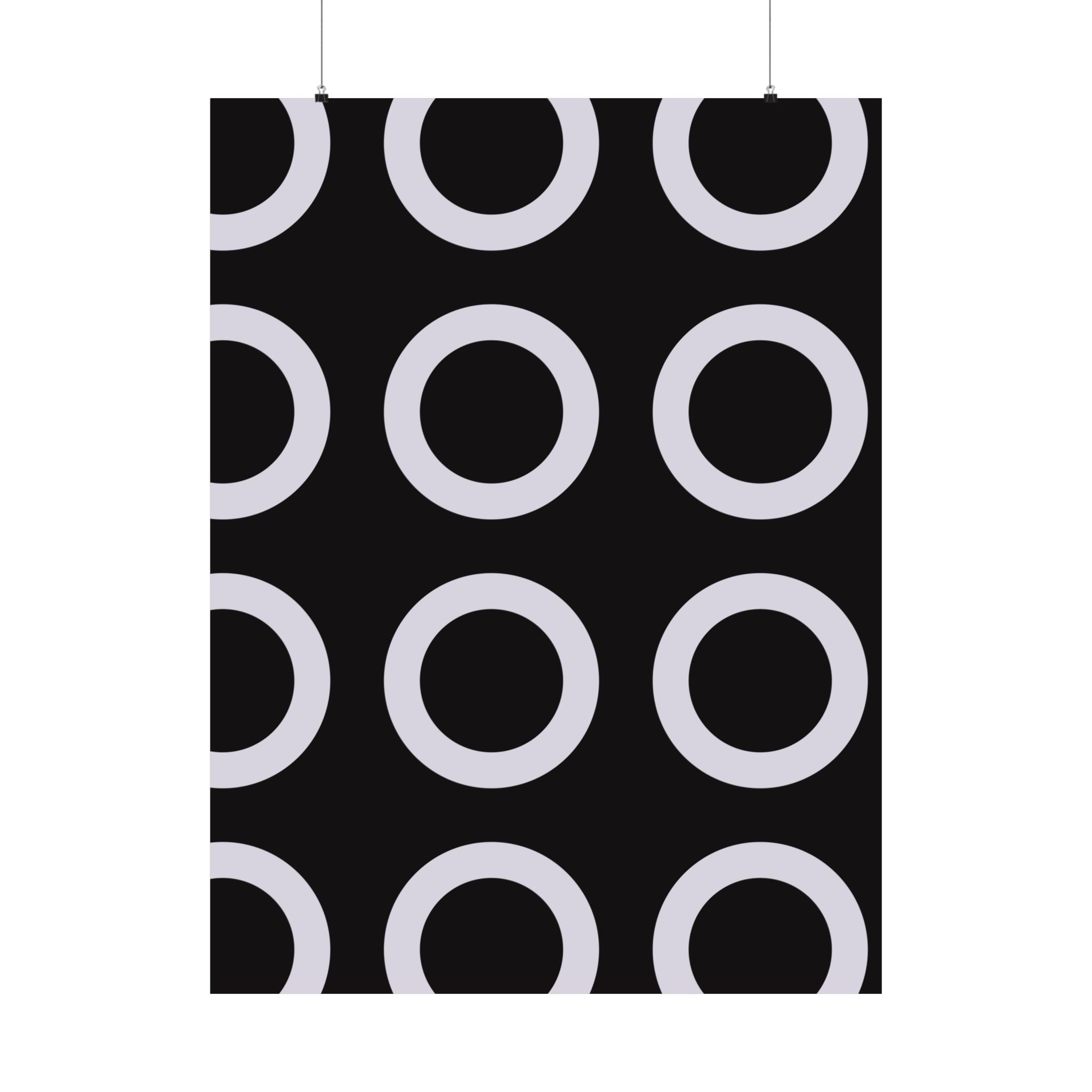 Geometric Circle Art Poster - Gray & Black