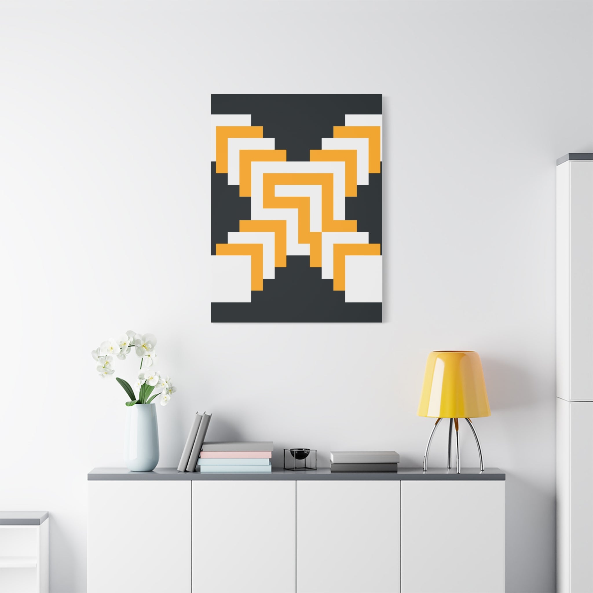 Golden X Abstract Canvas Art Print