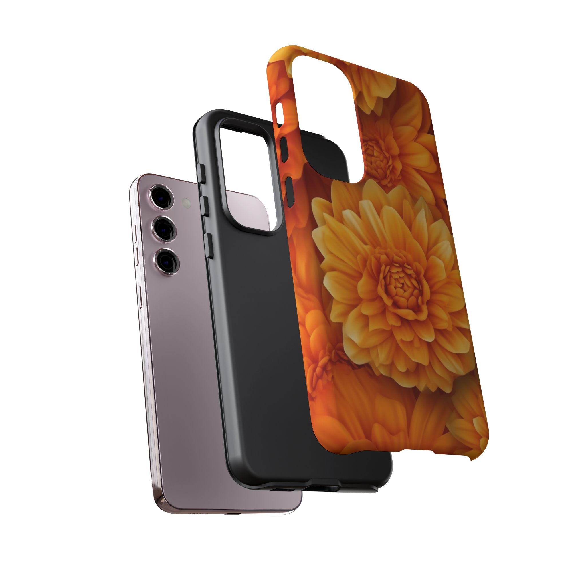 Orange Dahlia Bloom Samsung Case