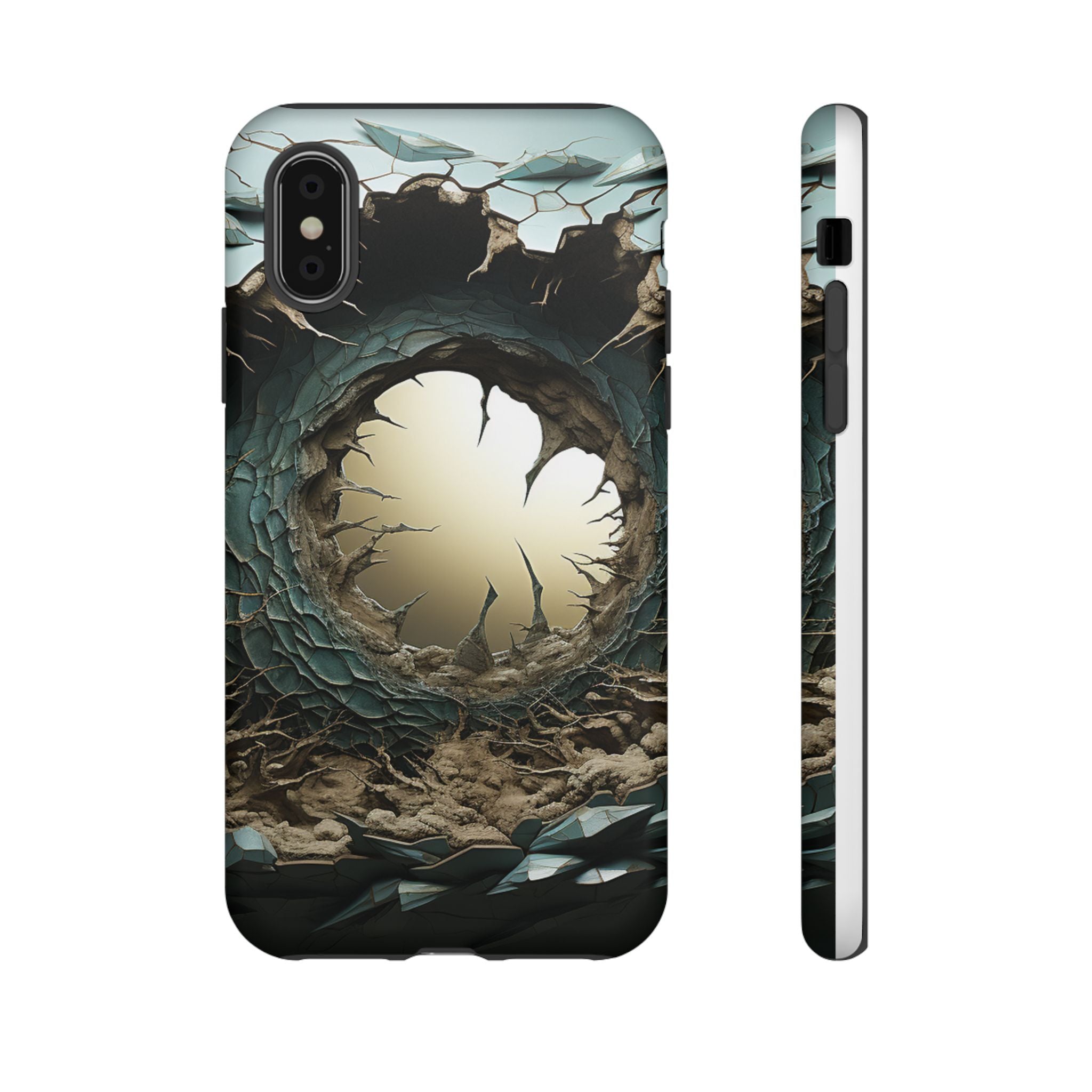 Surreal Alien Landscape Hexagon Stone iPhone Case