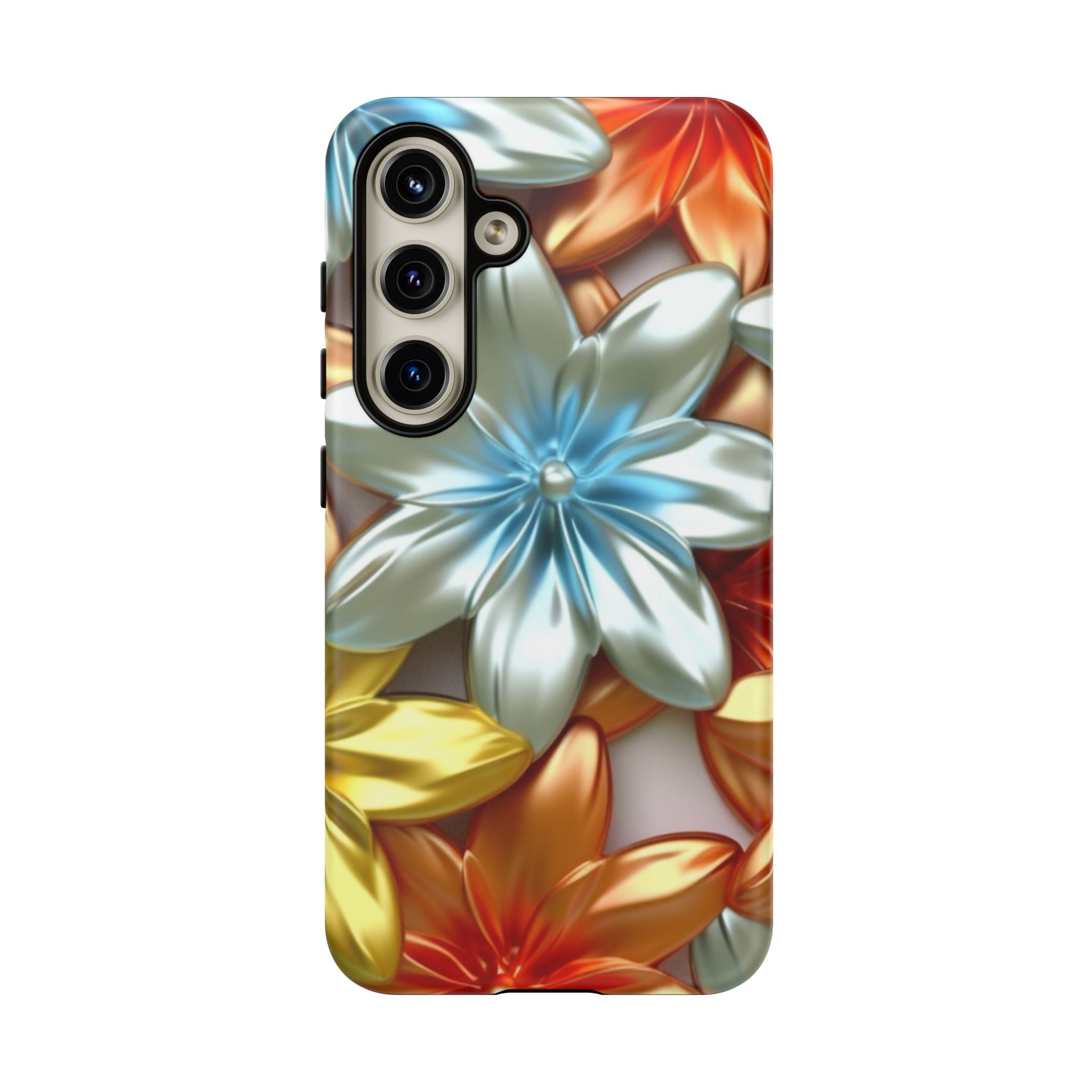 Metallic Flower Samsung Case - Stylish & Modern