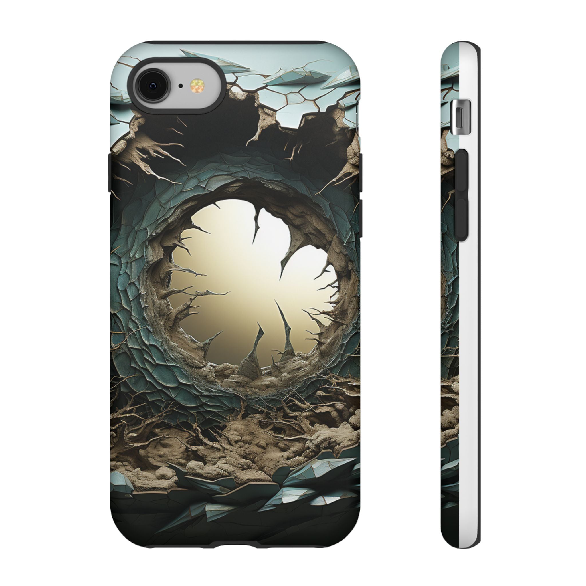 Surreal Alien Landscape Hexagon Stone iPhone Case