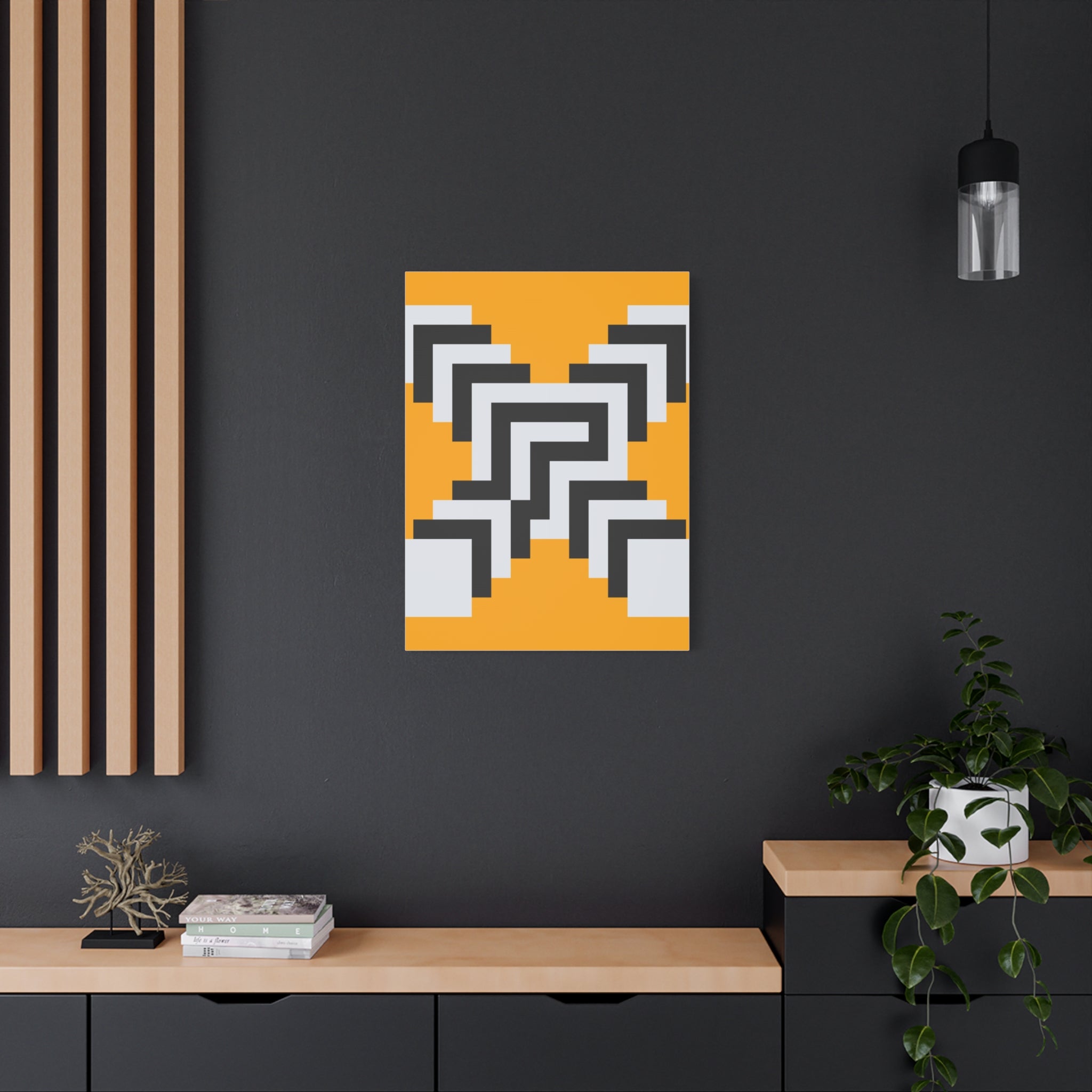 Geometric Orange Canvas Wall Art