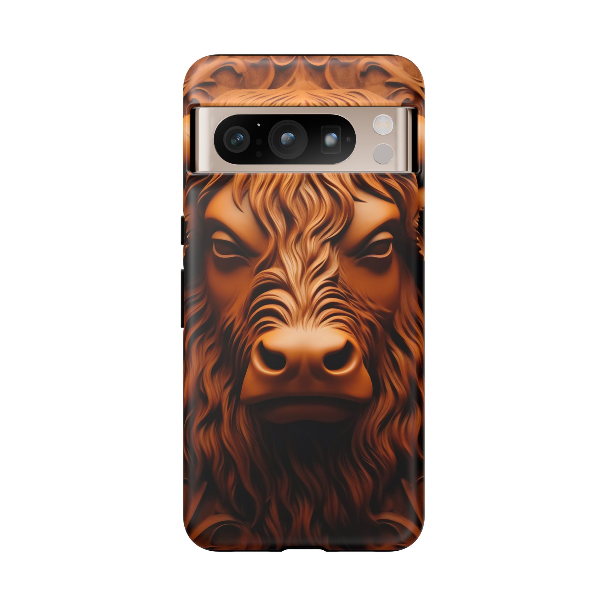 Intricate Bull Wood Carving Google Pixel Case (All Models)