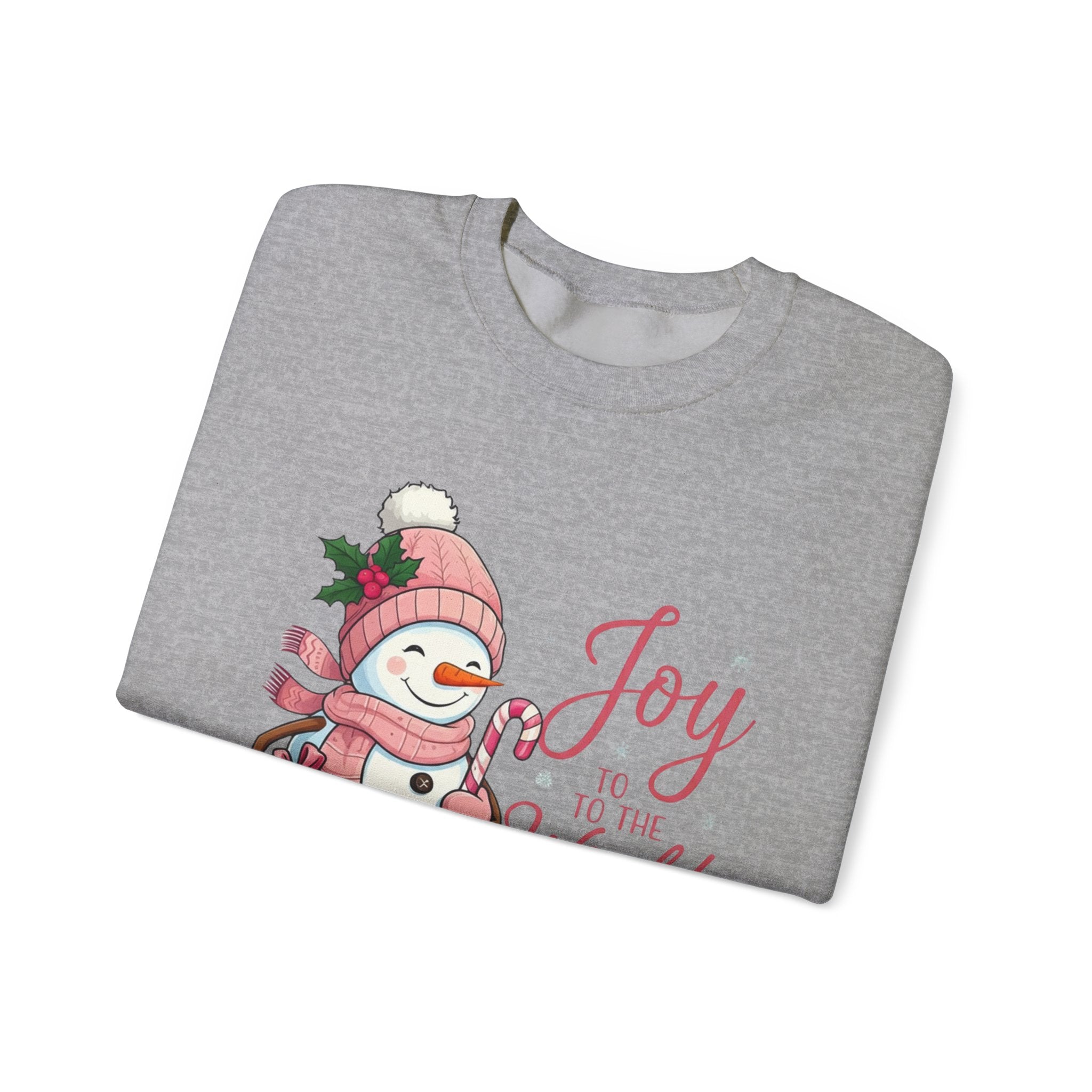 Pink Snowman Joy Christmas Sweatshirt