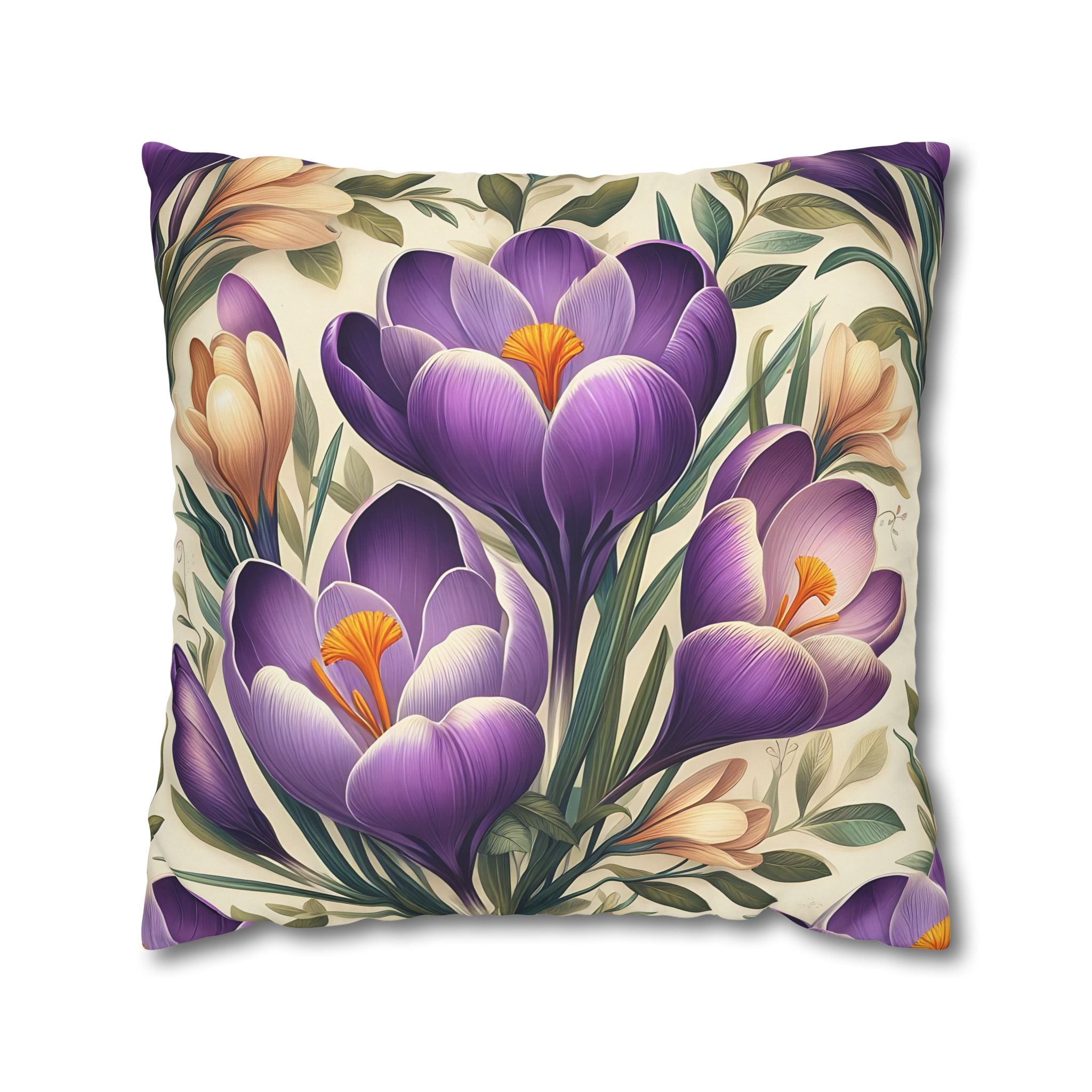 Purple Crocus Botanical Pillowcase