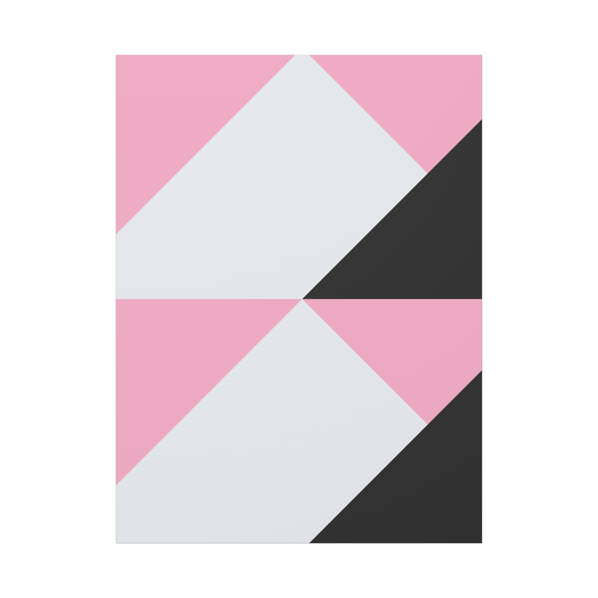 Geometric Pink & Gray Abstract Canvas Art