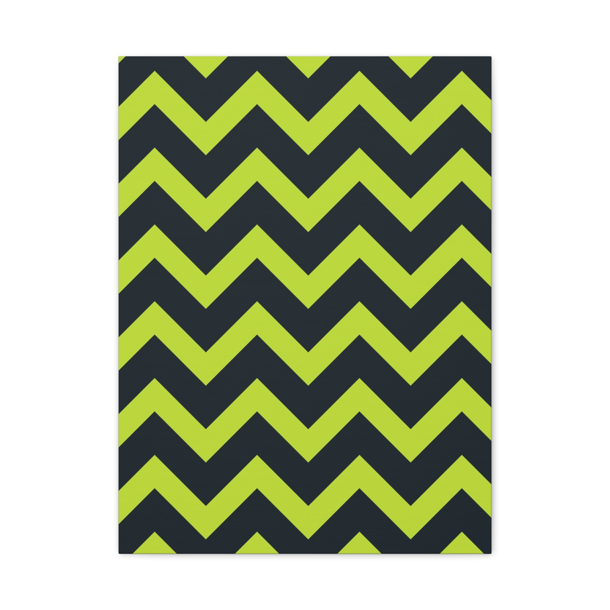 Lime & Forest Green Zigzag Canvas Art