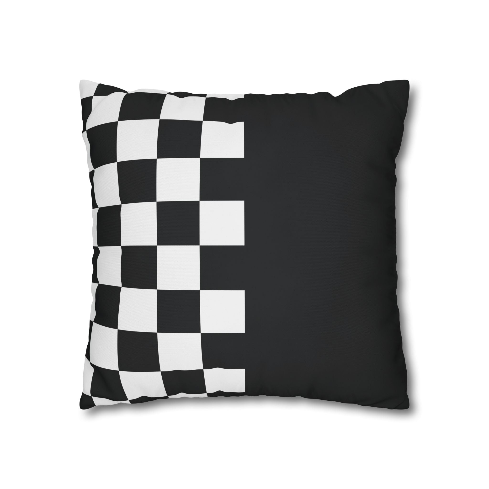 Abstract Checkered Pillowcase - Black & White