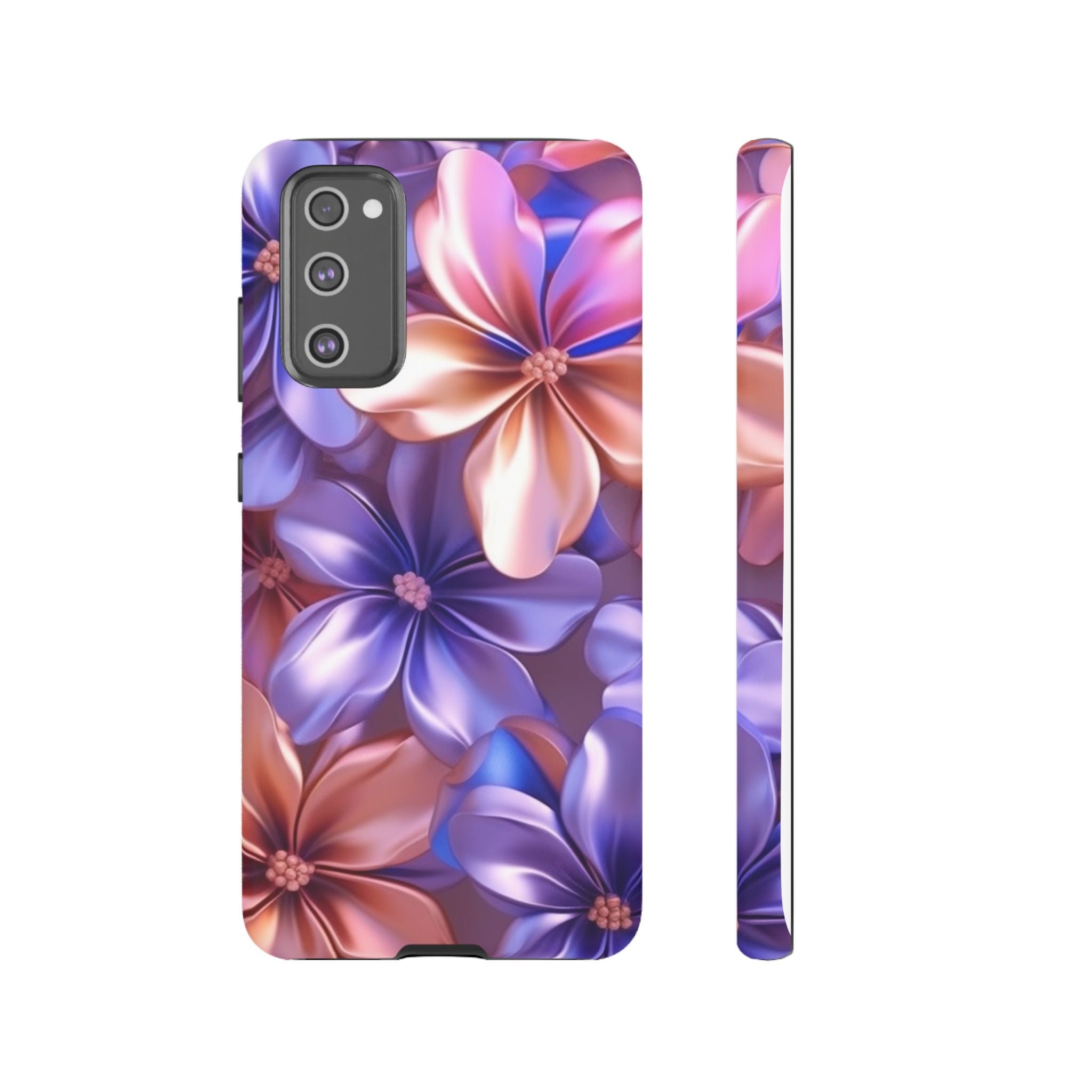 Metallic Flower Samsung Case - Rose Gold & Lavender