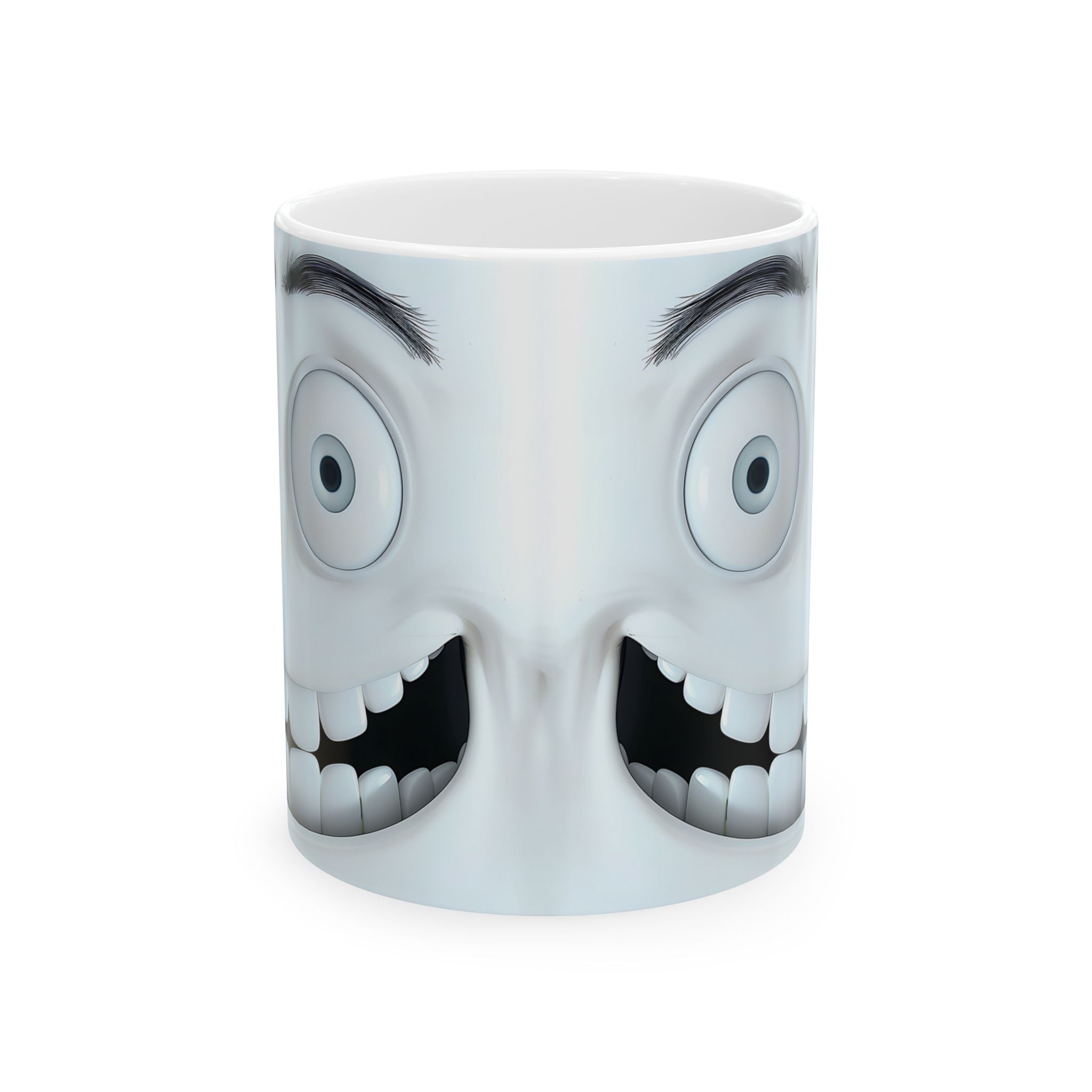 Mirrored Grin Mugs - Cartoon Duo