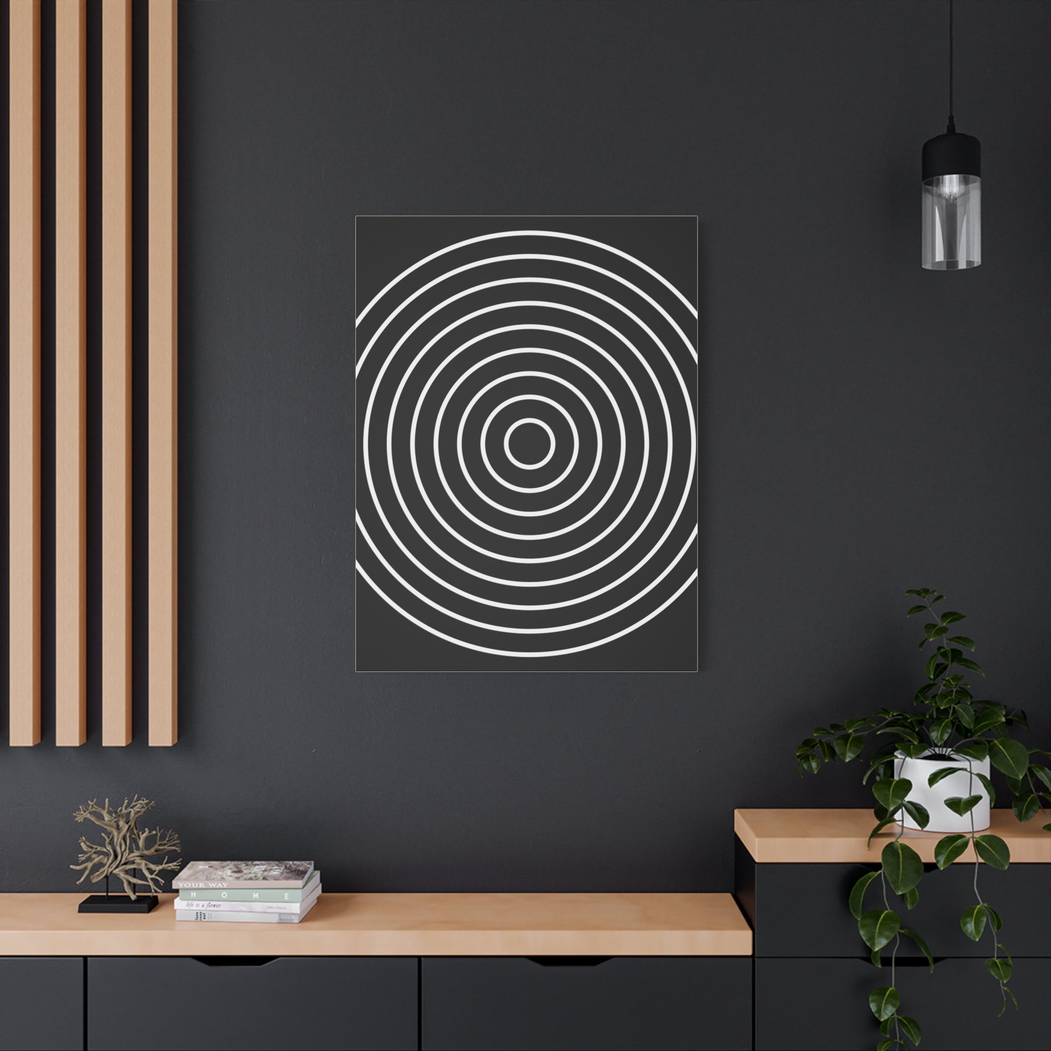 Abstract Concentric Circles Canvas Art