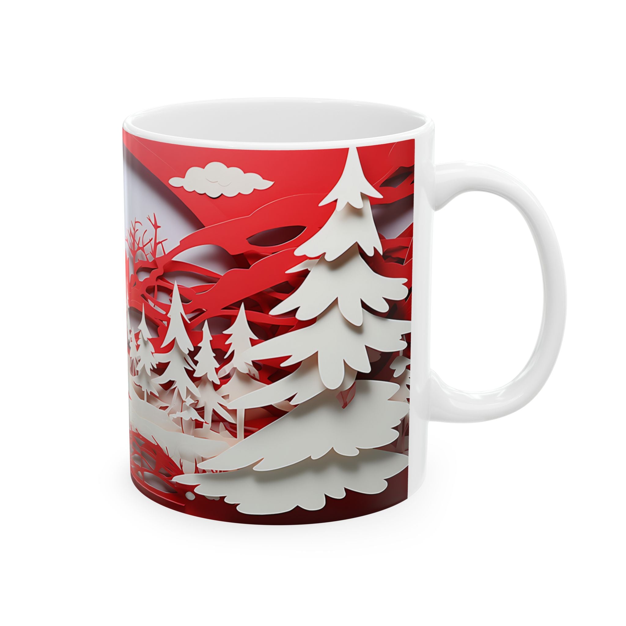 Winter Forest Papercut Mug