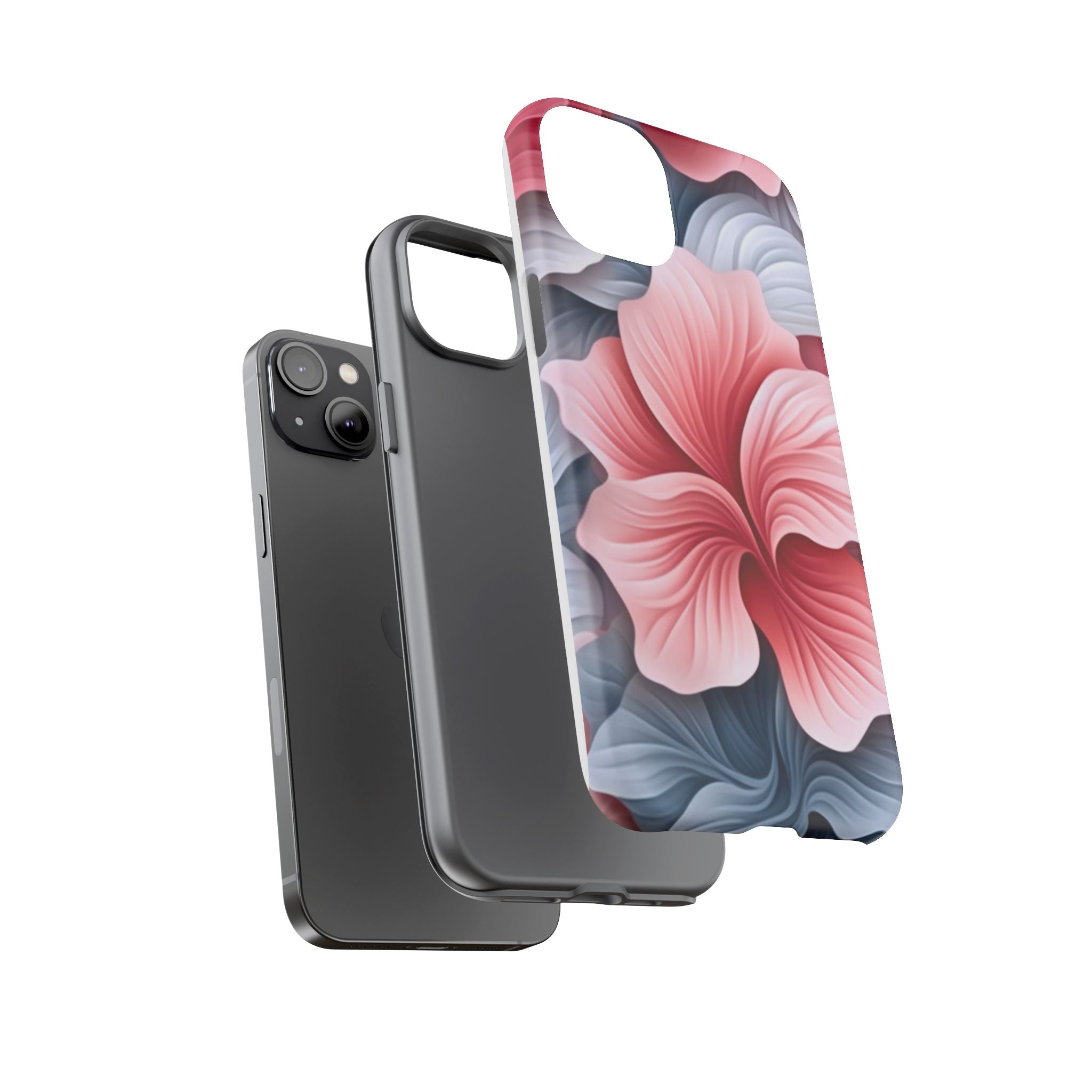 Abstract Floral Pink iPhone Case - Hexagon Stone