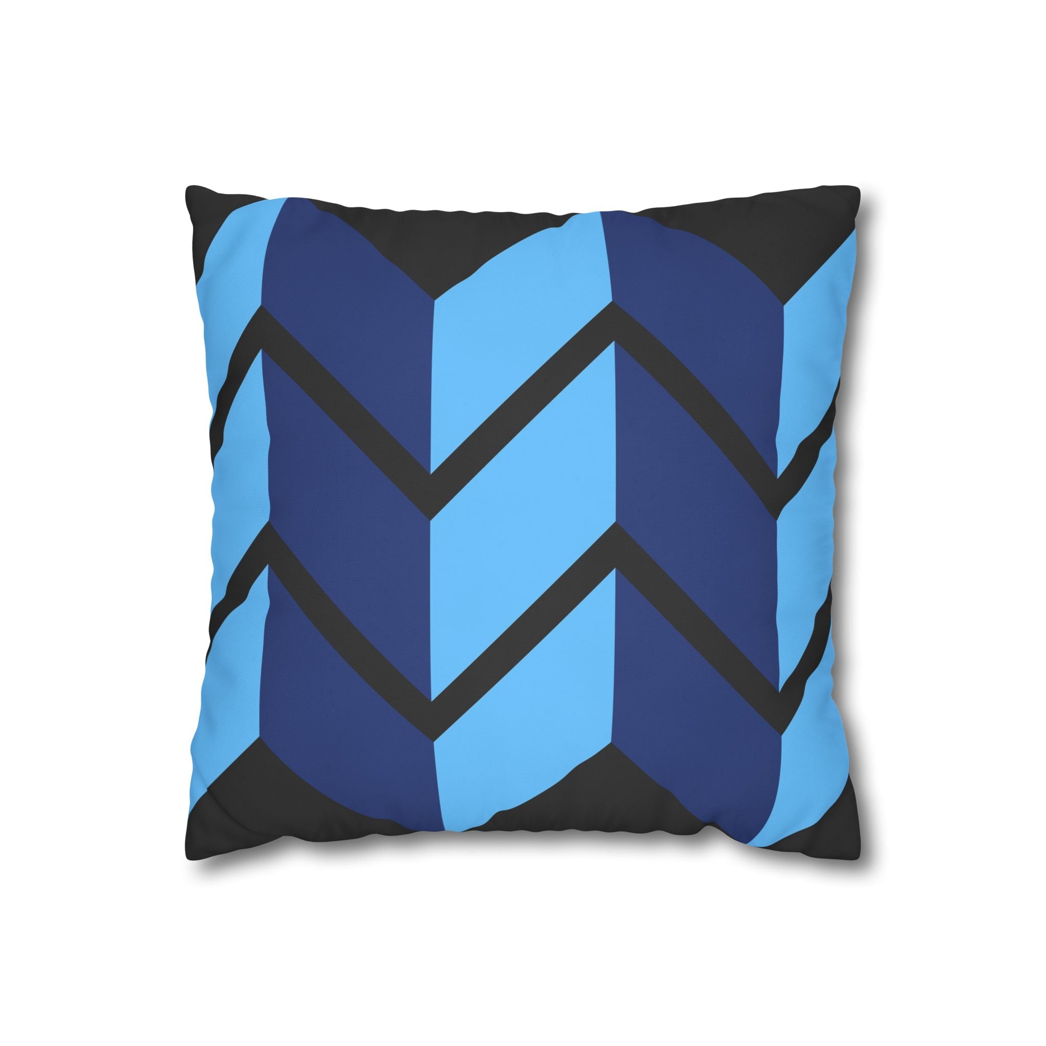 Geometric Chevron Pillowcase - Navy & Sky Blue