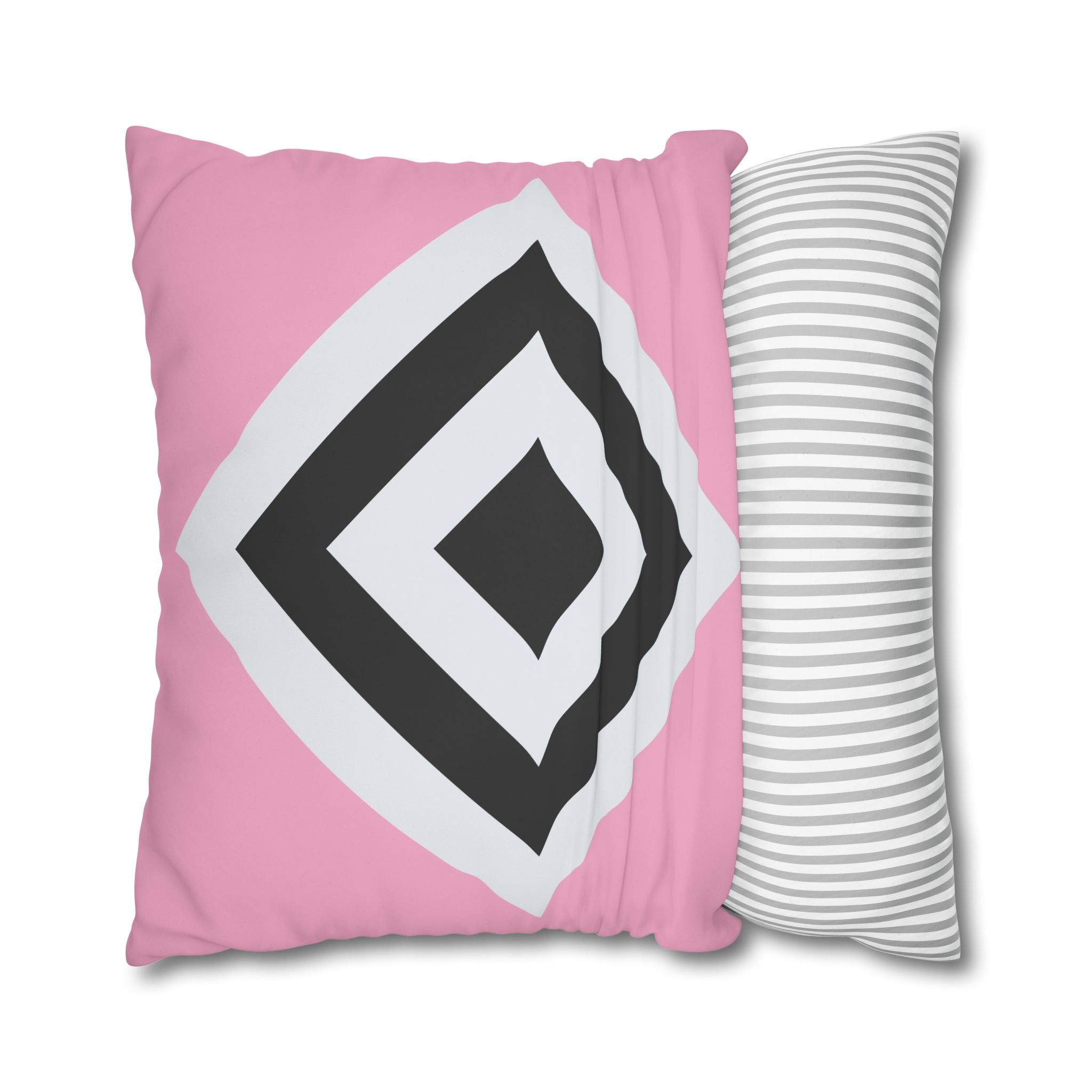 Geometric Diamond Pillowcase - Blush Pink