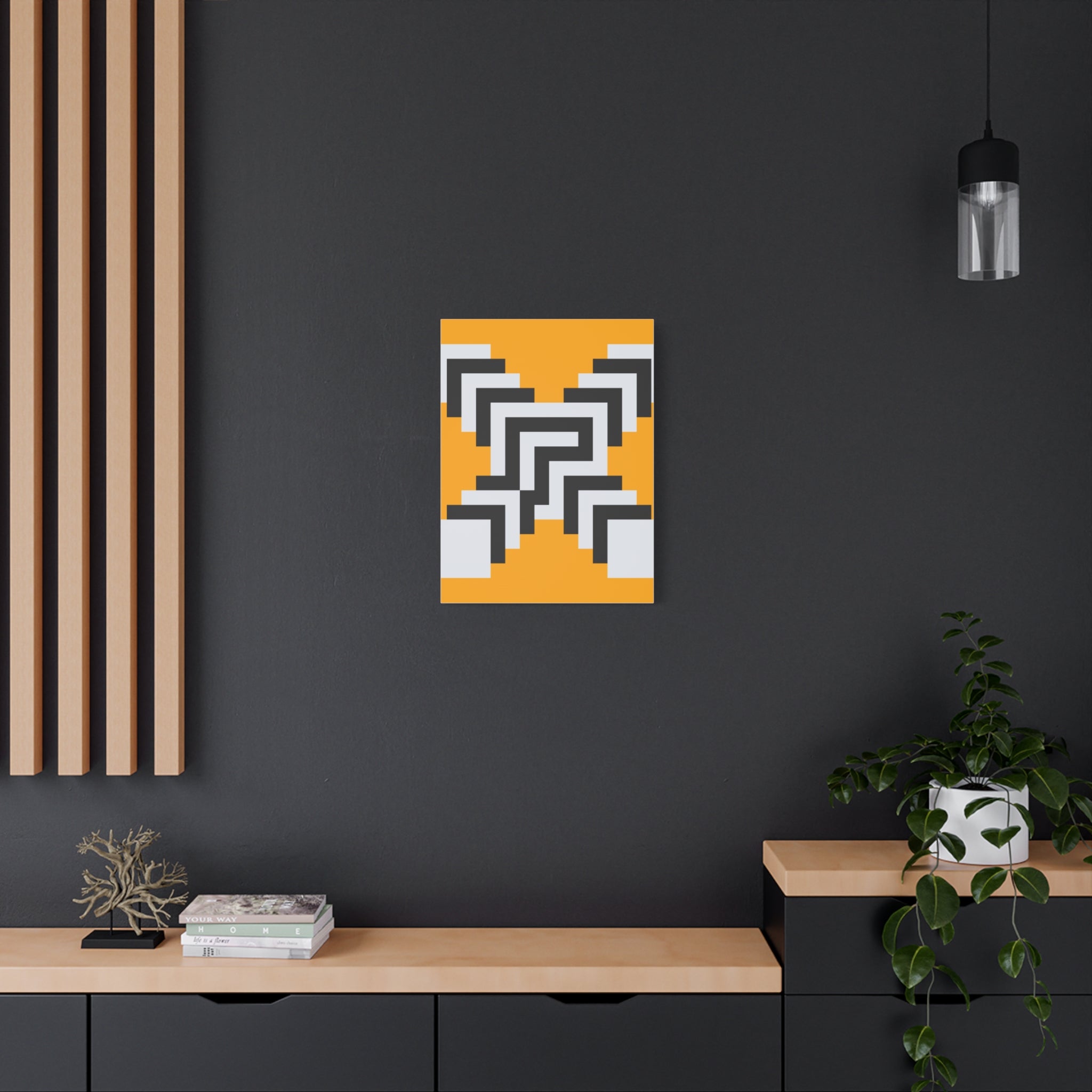 Geometric Orange Canvas Wall Art