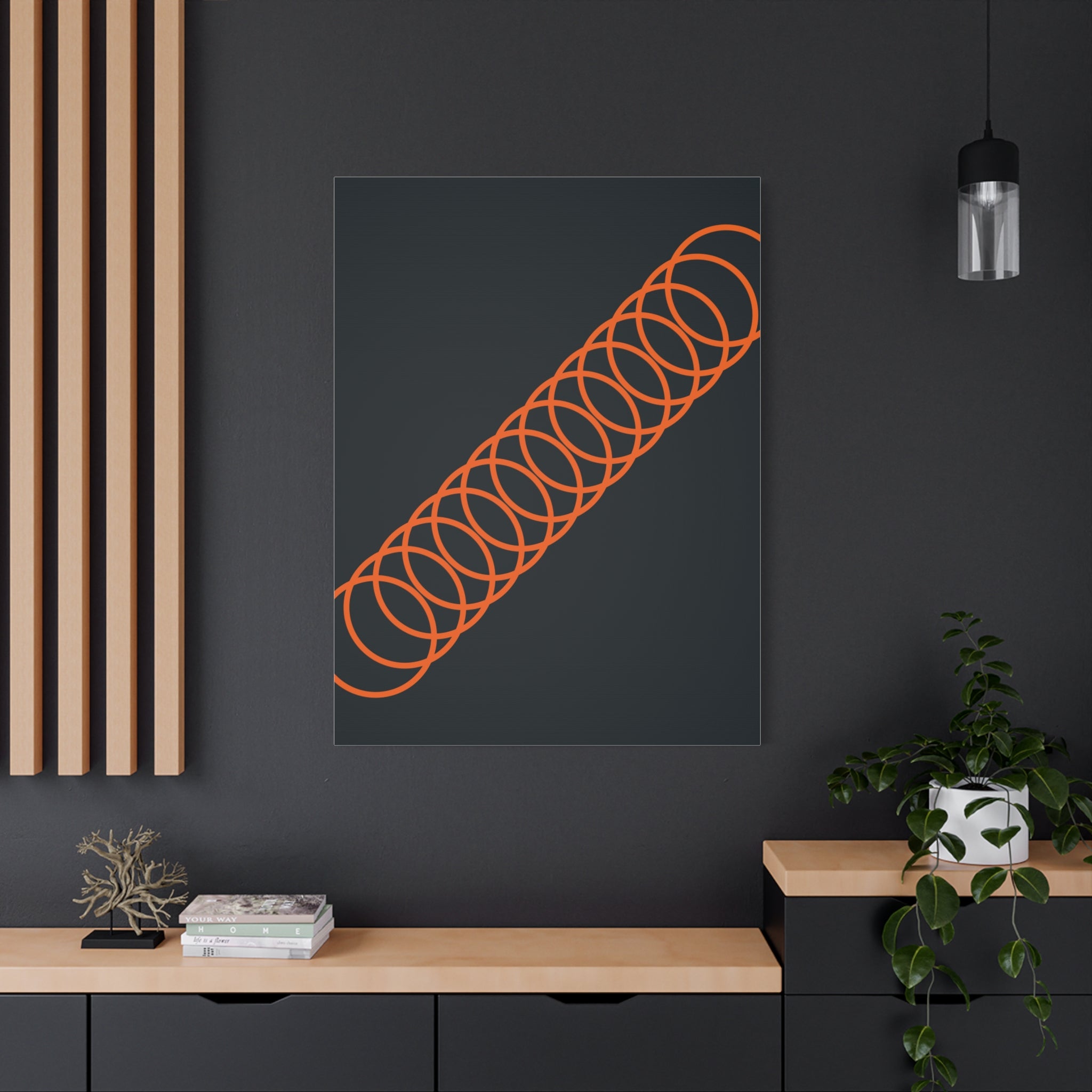 Abstract Orange Coil Art Canvas Print