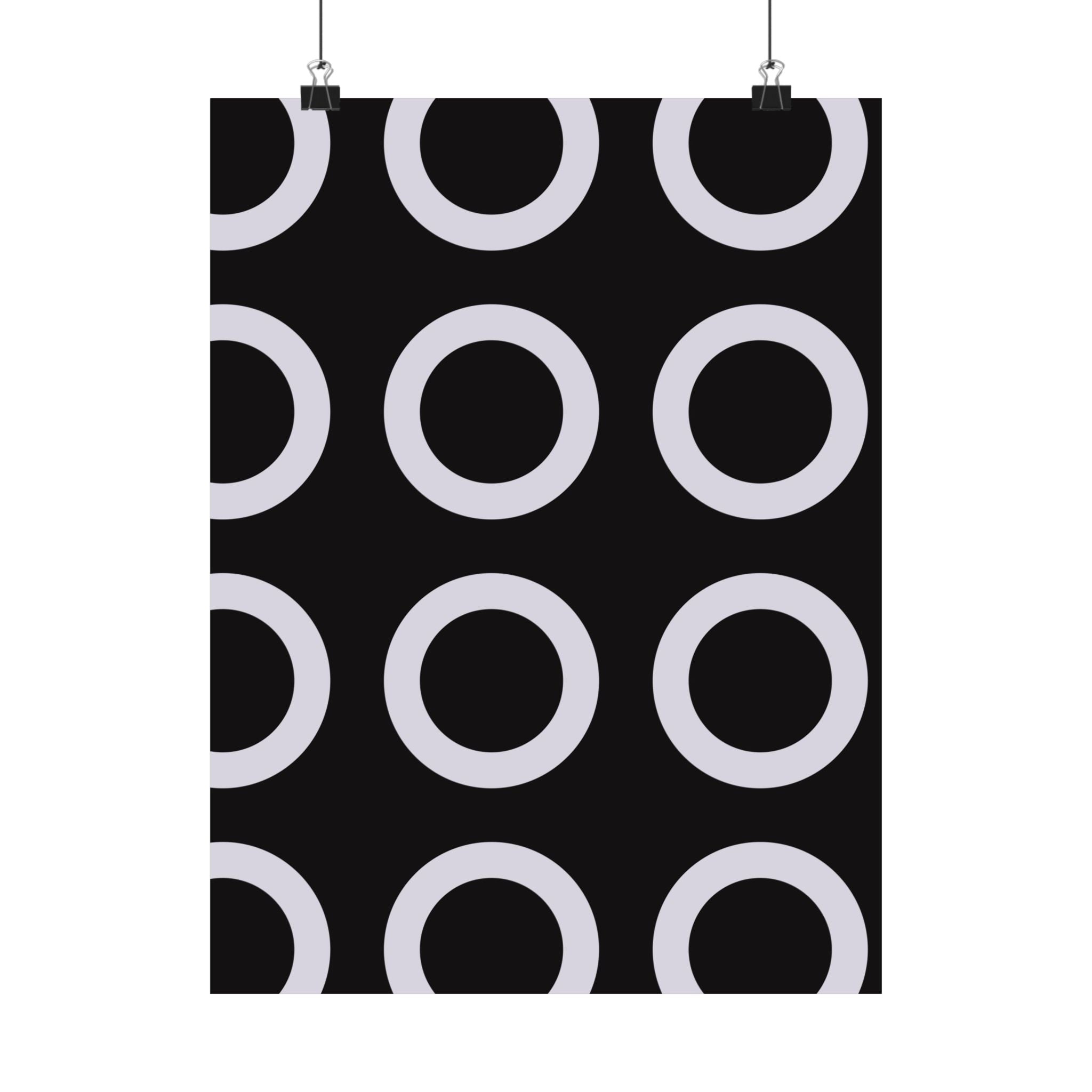 Geometric Circle Art Poster - Gray & Black