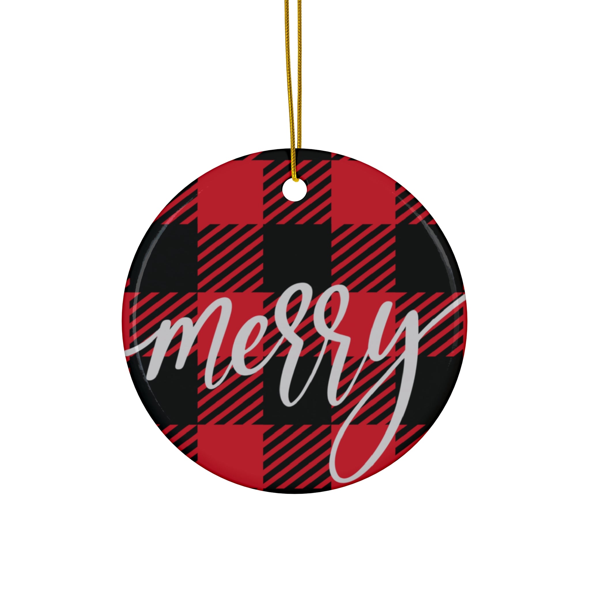 Merry Plaid Christmas Ornament