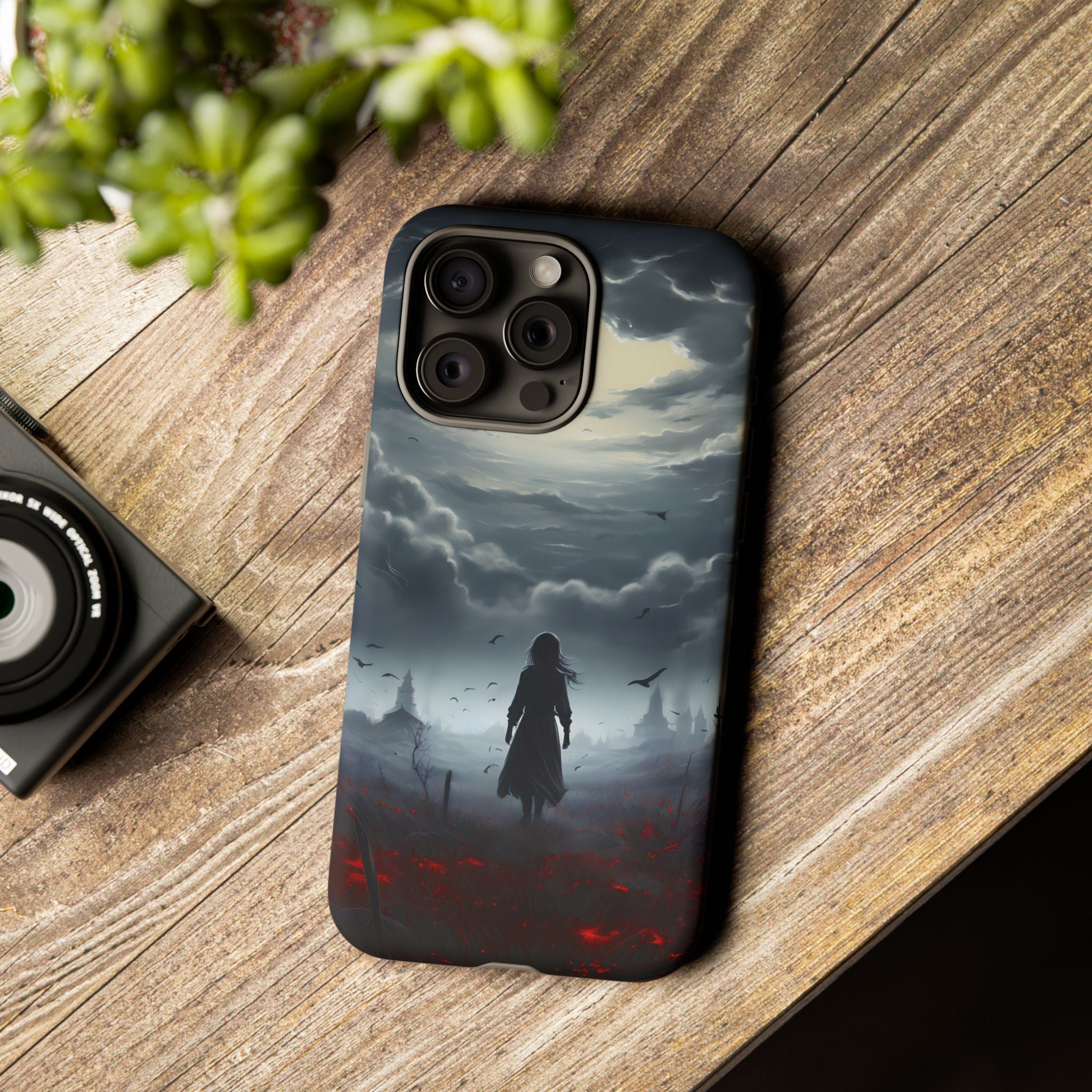 Stormy Silhouette Hexagon Stone iPhone Case