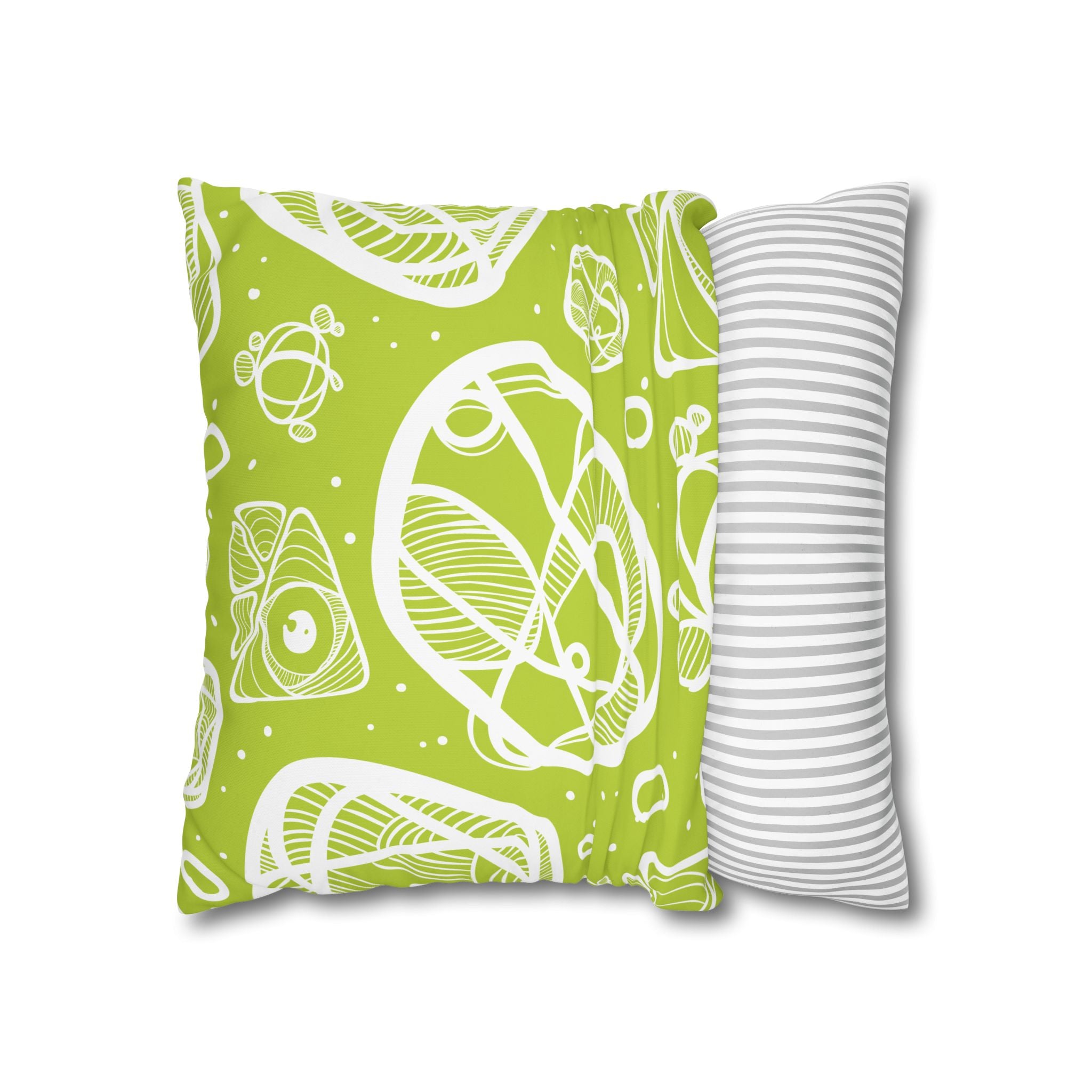 Lime Green Abstract Art Pillowcase