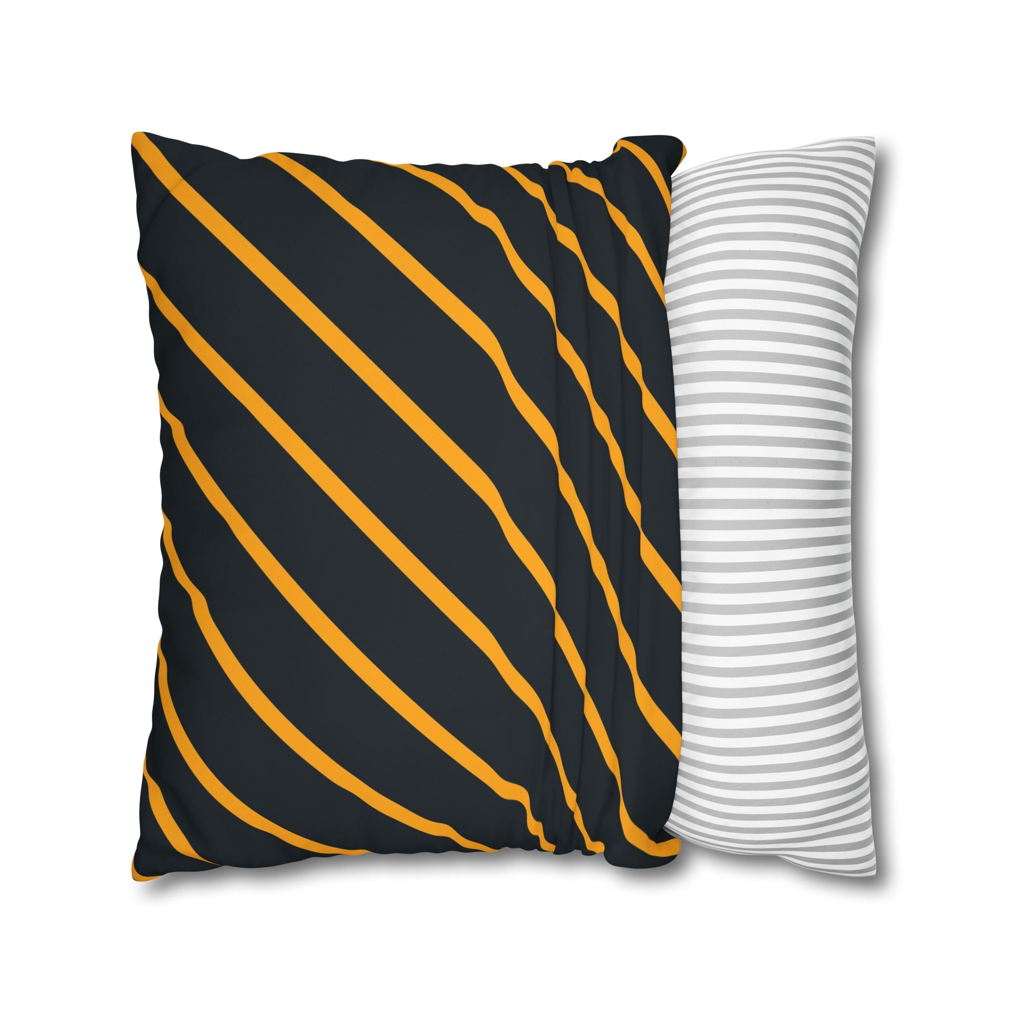 Bold Orange Diagonal Stripe Pillowcase