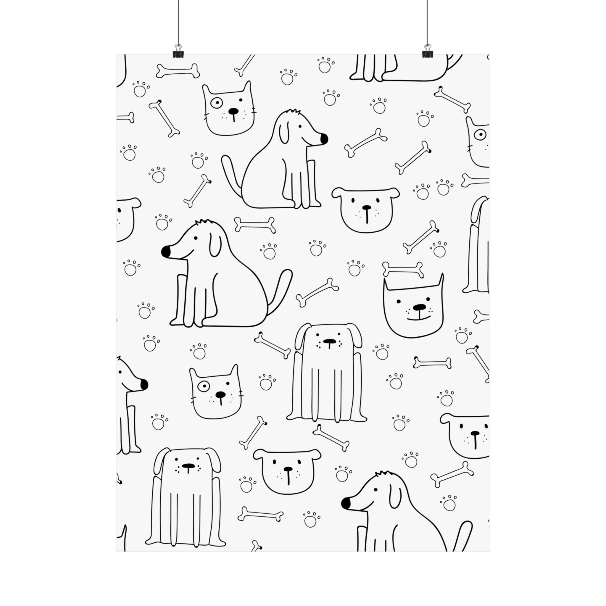 Cute Dogs & Cats Cartoon Poster