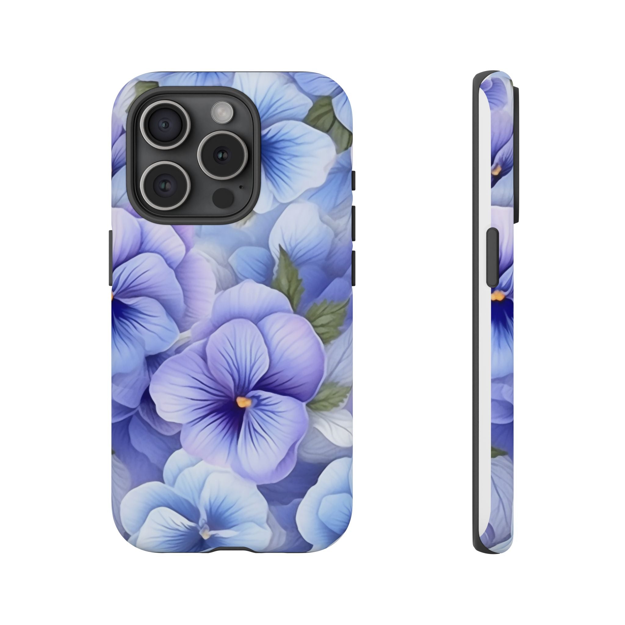 Dreamy Pansy Blue iPhone Case - Hexagon Stone