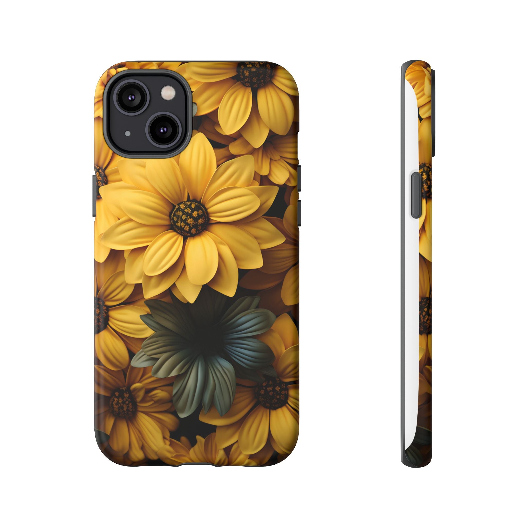 Golden Bloom Hexagon iPhone Case - Rugged Texture