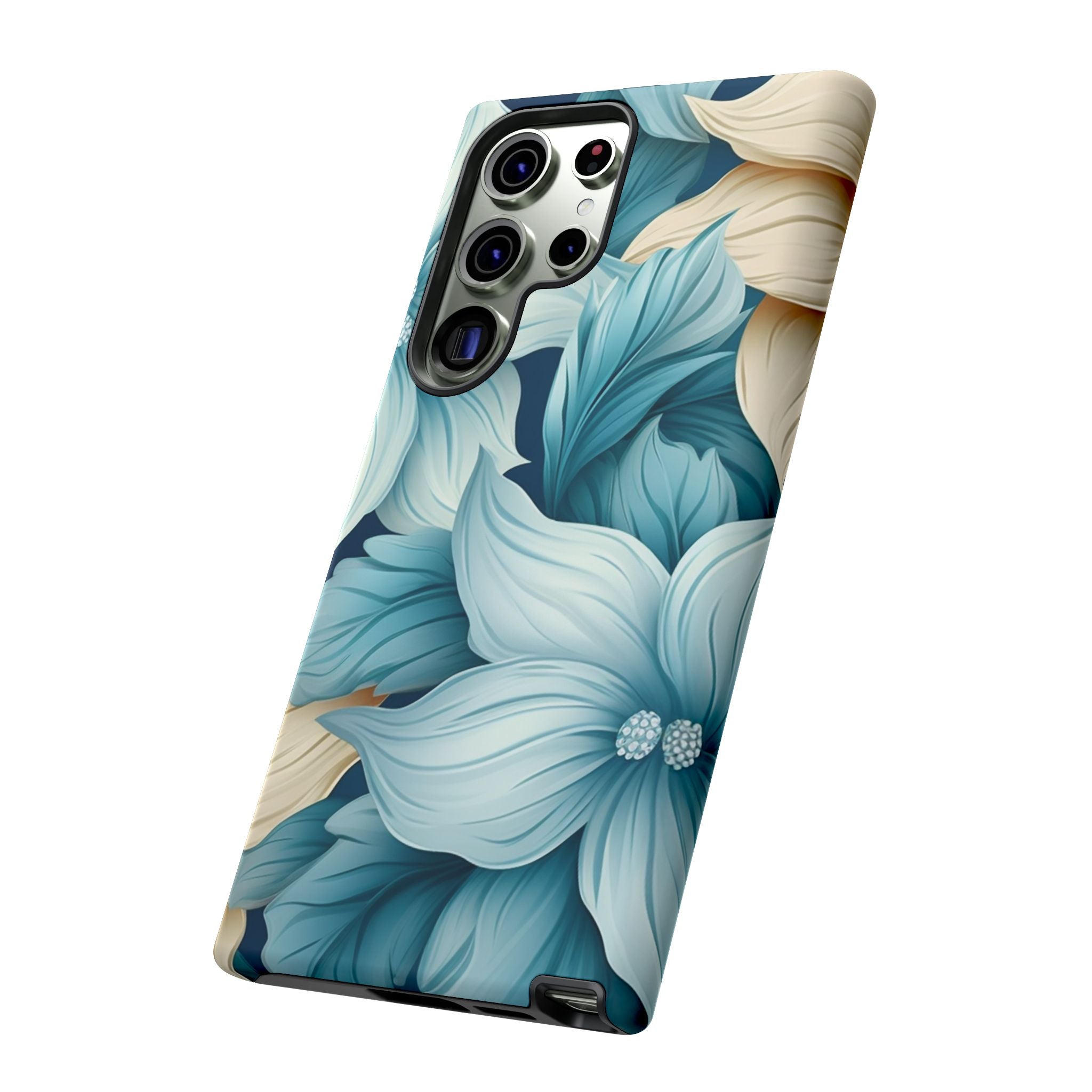 Teal Floral Samsung Phone Case