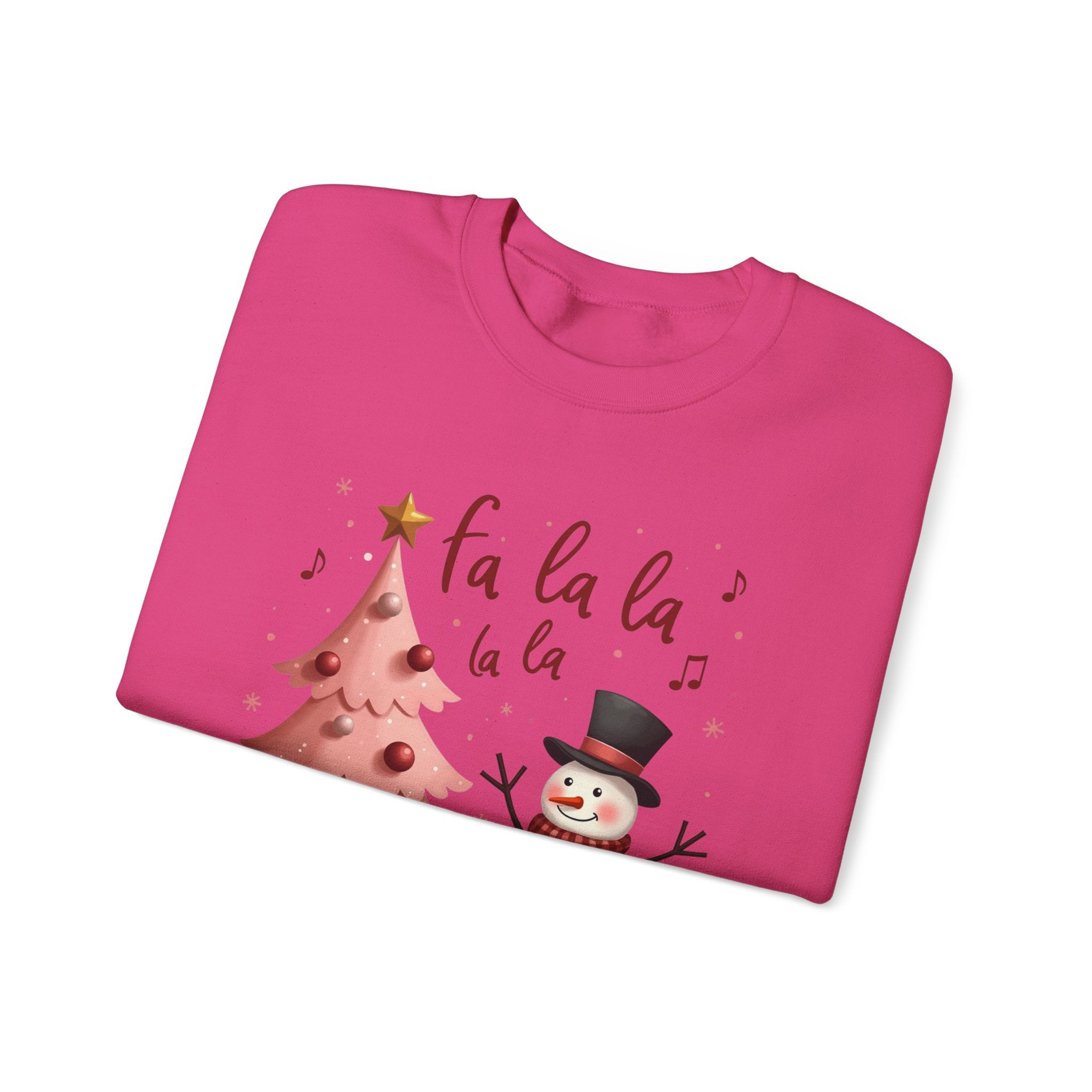 Pink Tree & Snowman Christmas Sweatshirt