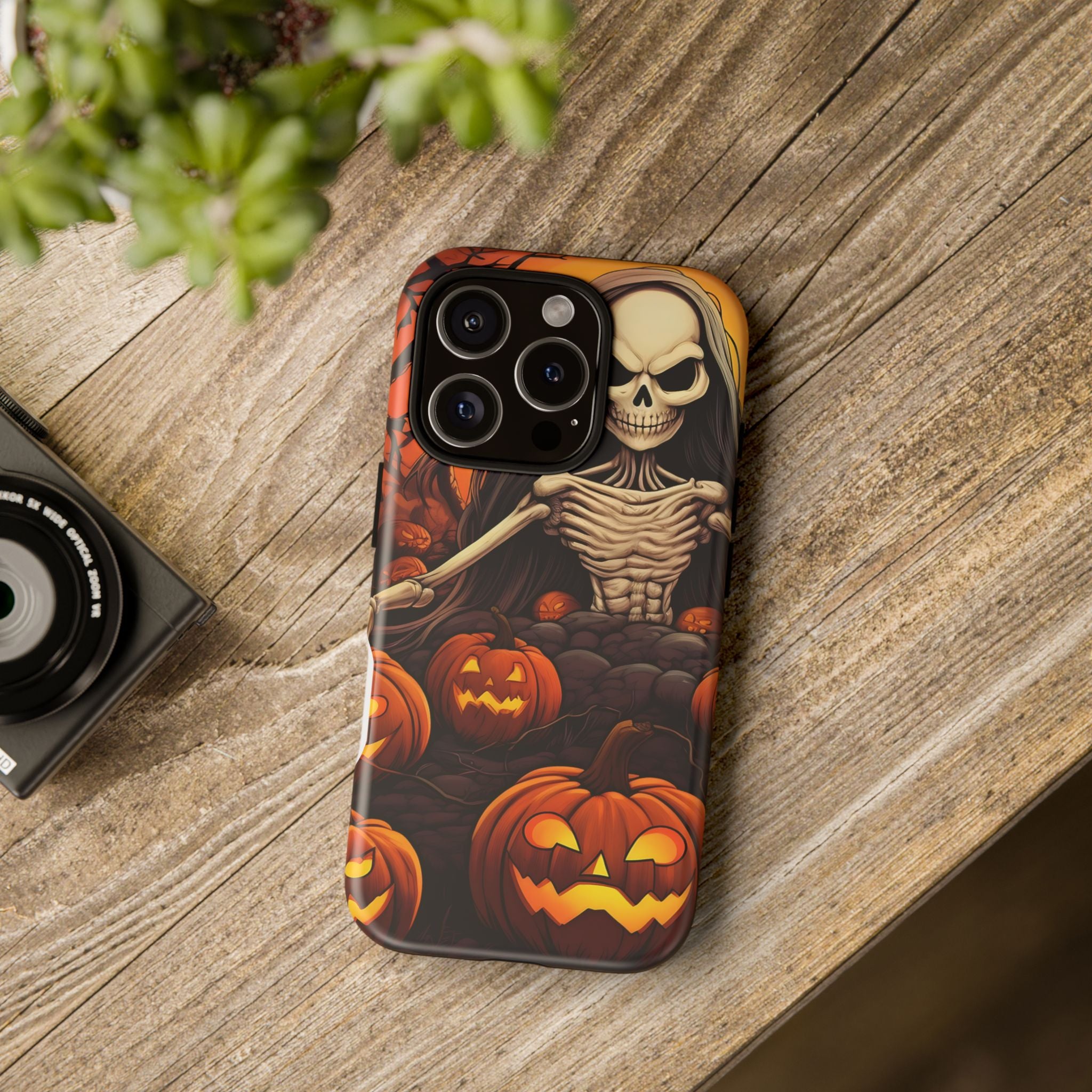 Spooky Skeleton Hexagon iPhone Case