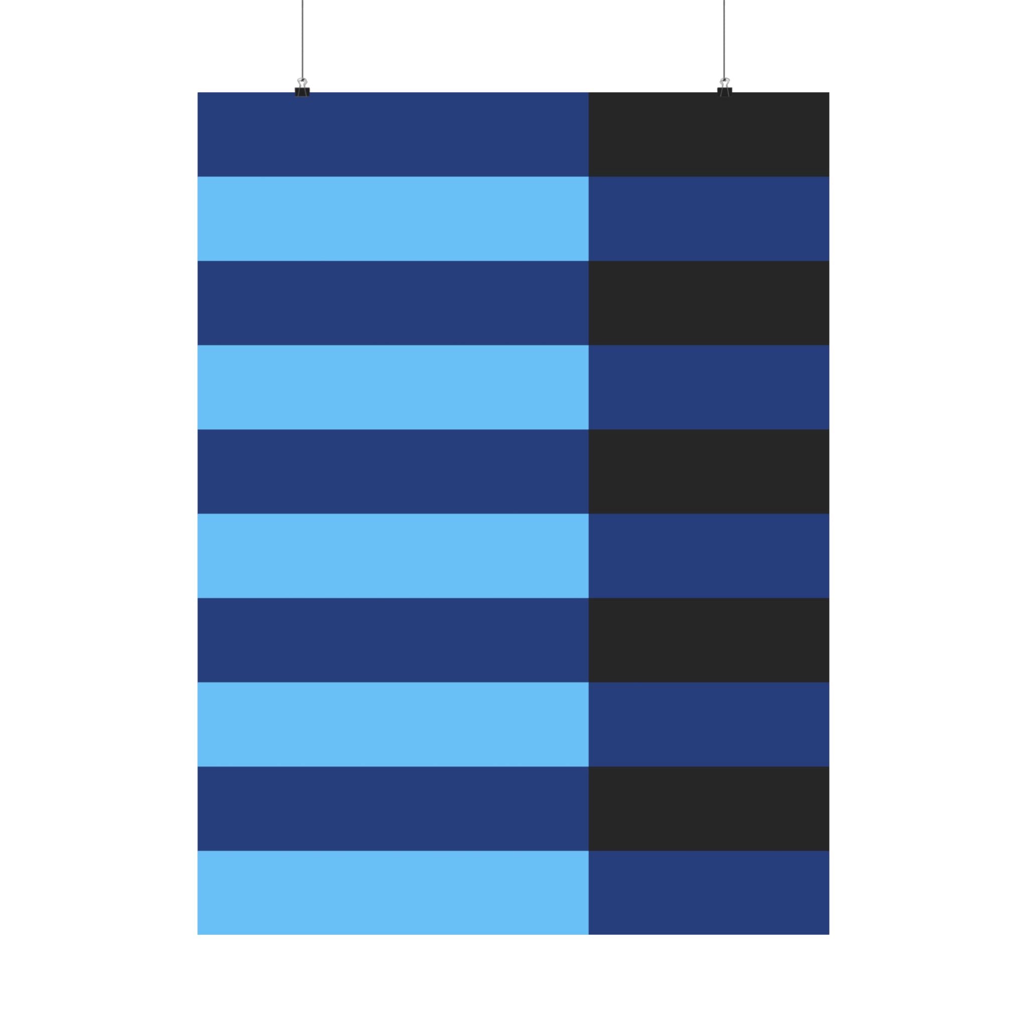 Abstract Blue & Grey Stripe Wall Art