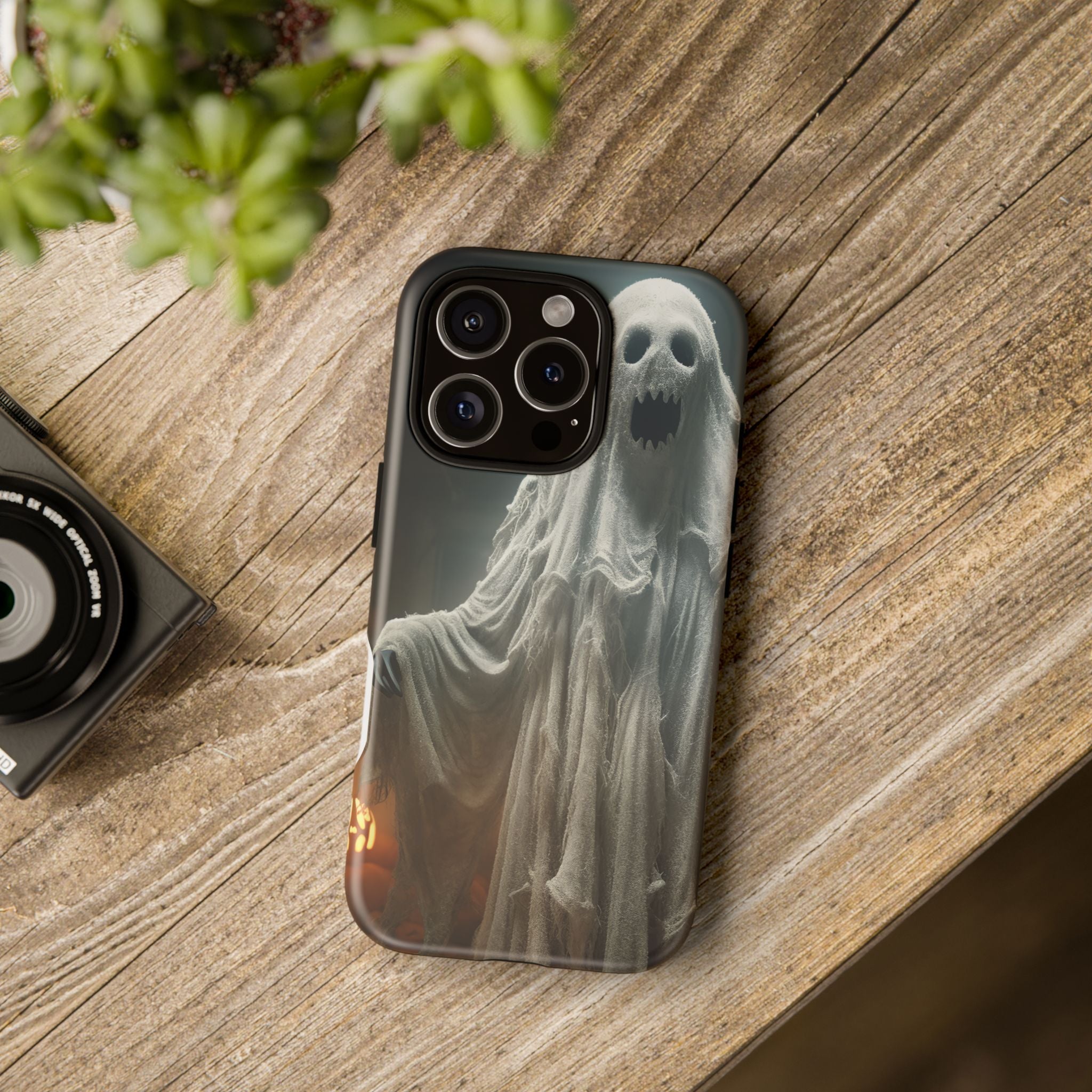 Spooky Ghost Hexagon Stone iPhone Case