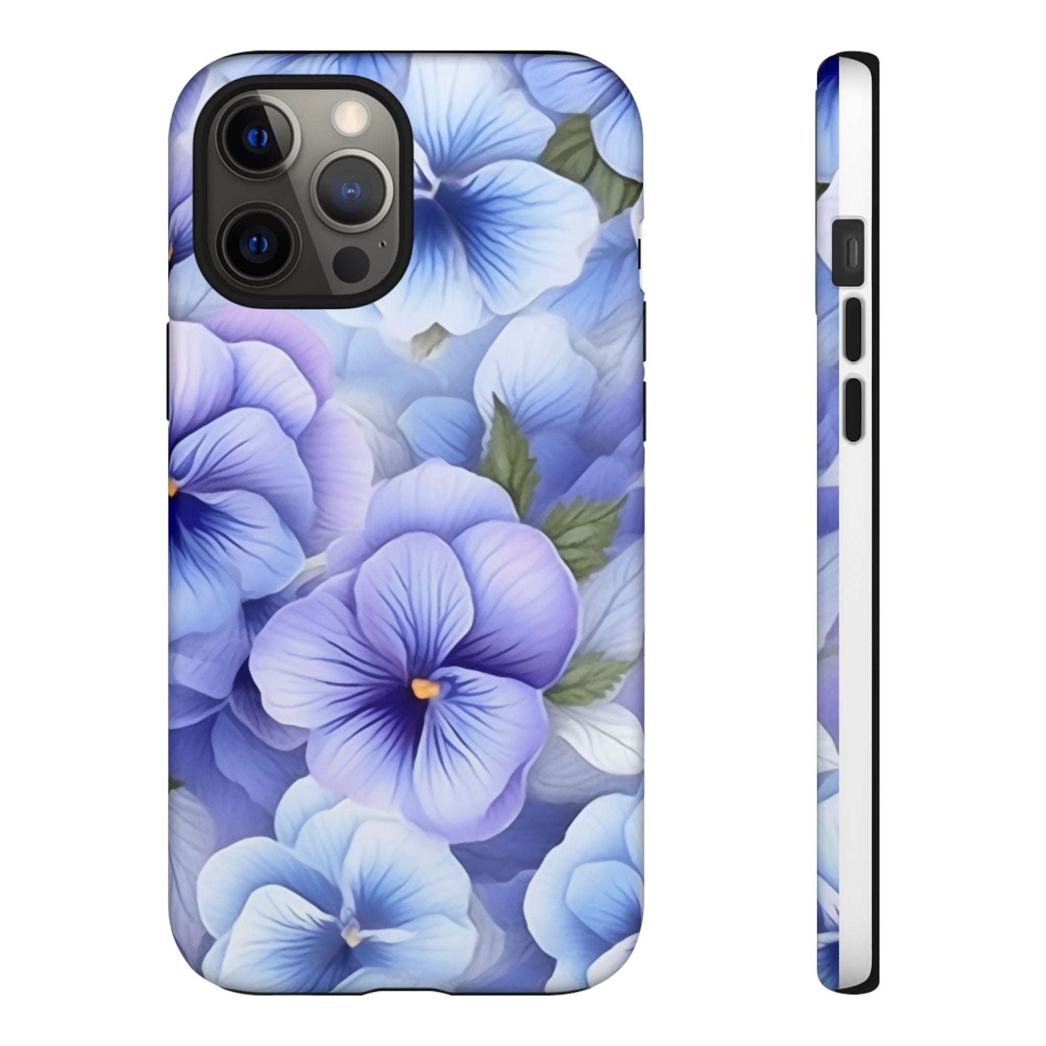 Dreamy Pansy Blue iPhone Case - Hexagon Stone