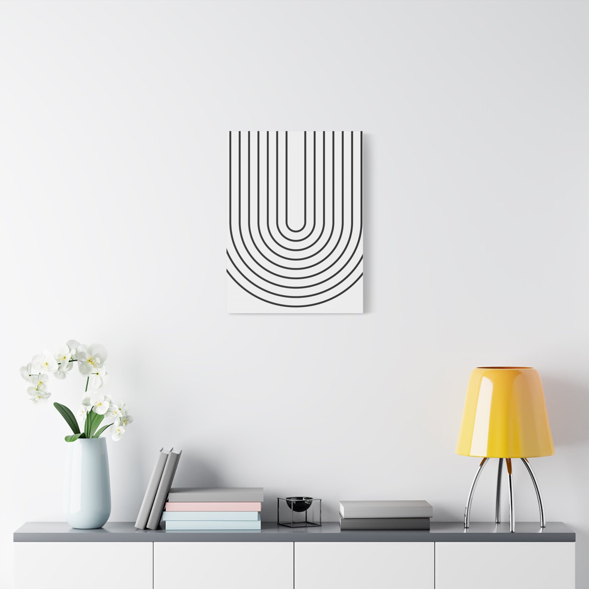 Minimalist Black U-Shape Art Canvas