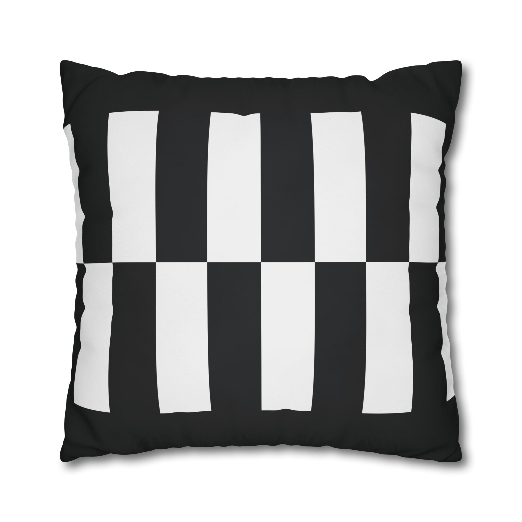 Abstract Checkered Pillowcase - Black & White