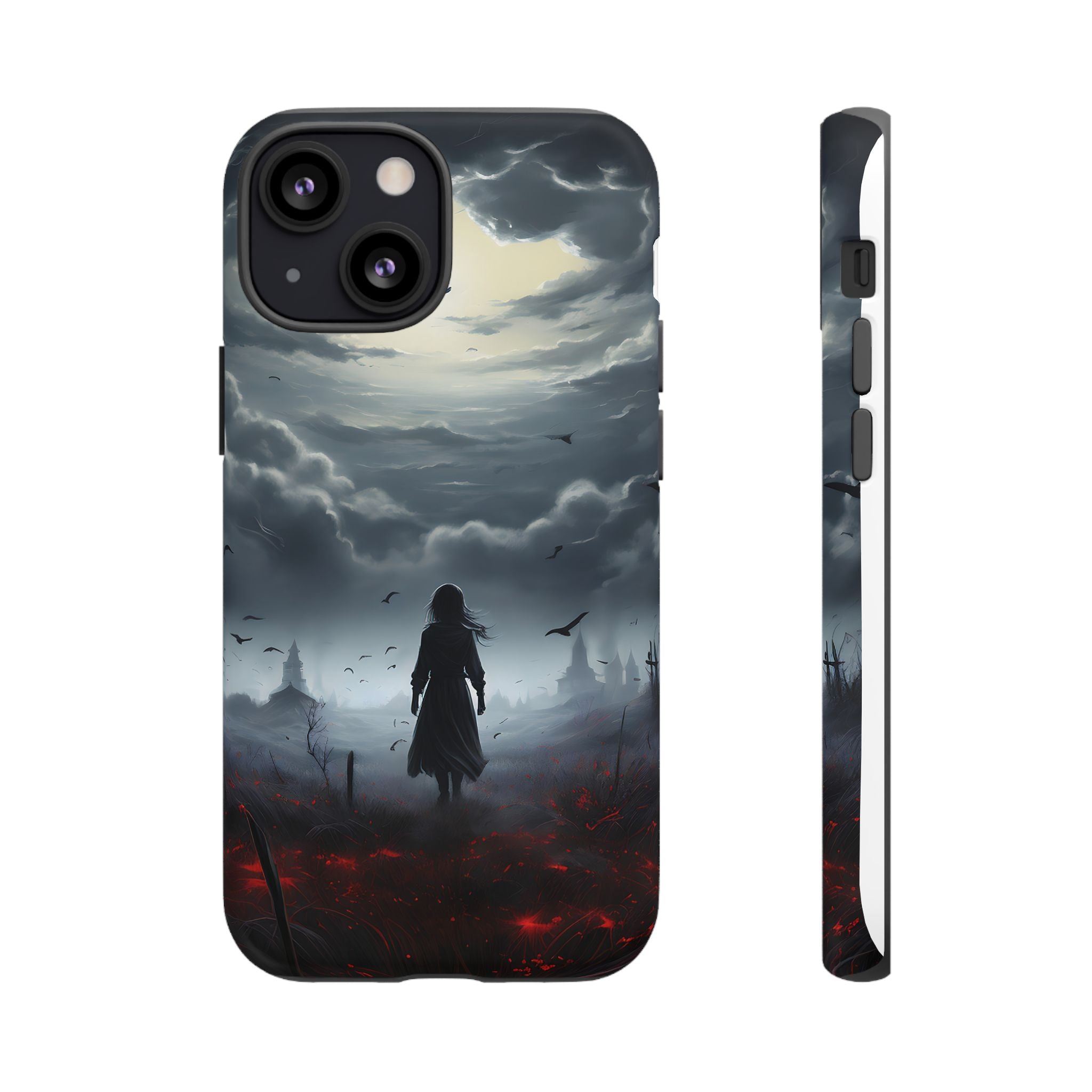 Stormy Silhouette Hexagon Stone iPhone Case