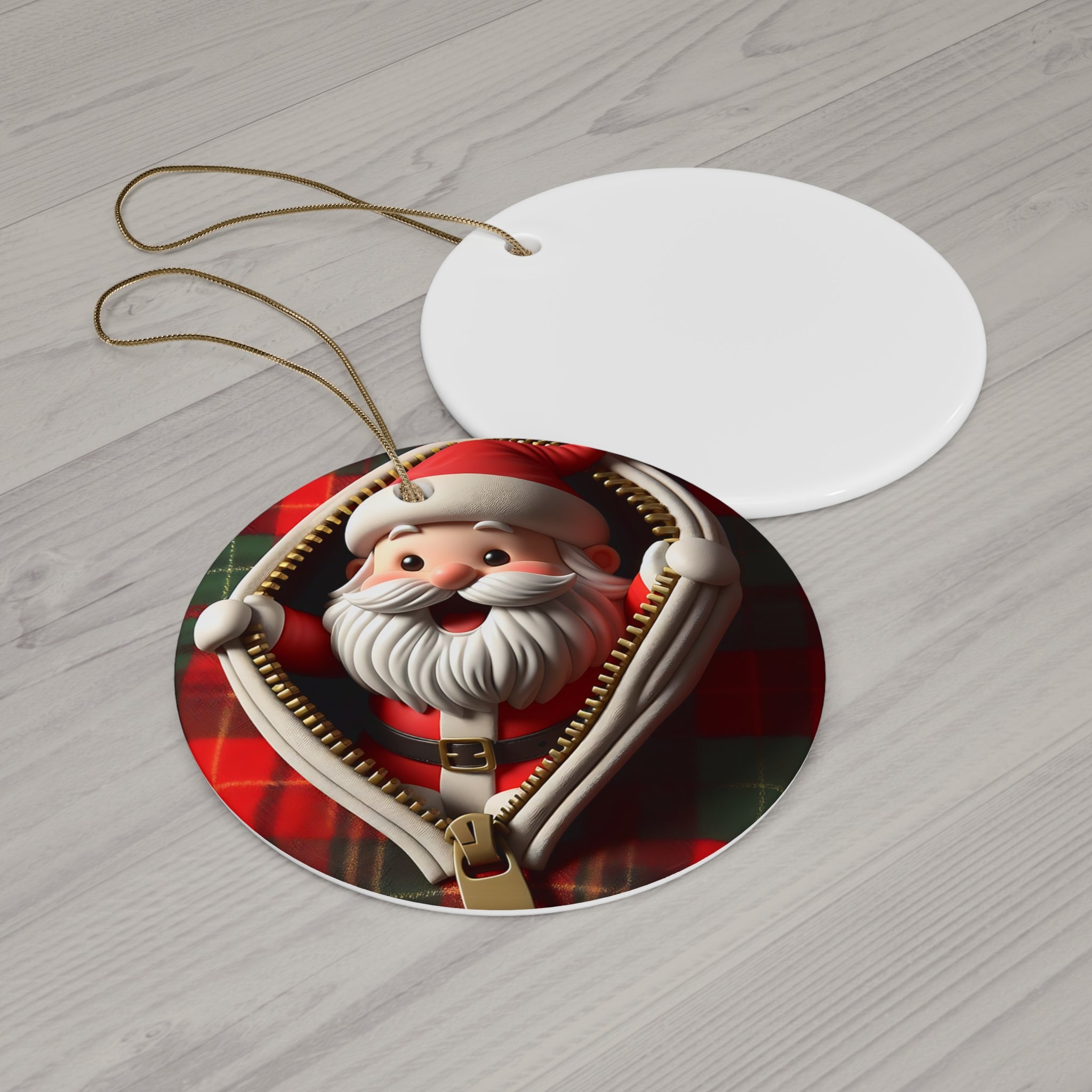 Santa's Zip-Up Surprise Ornament