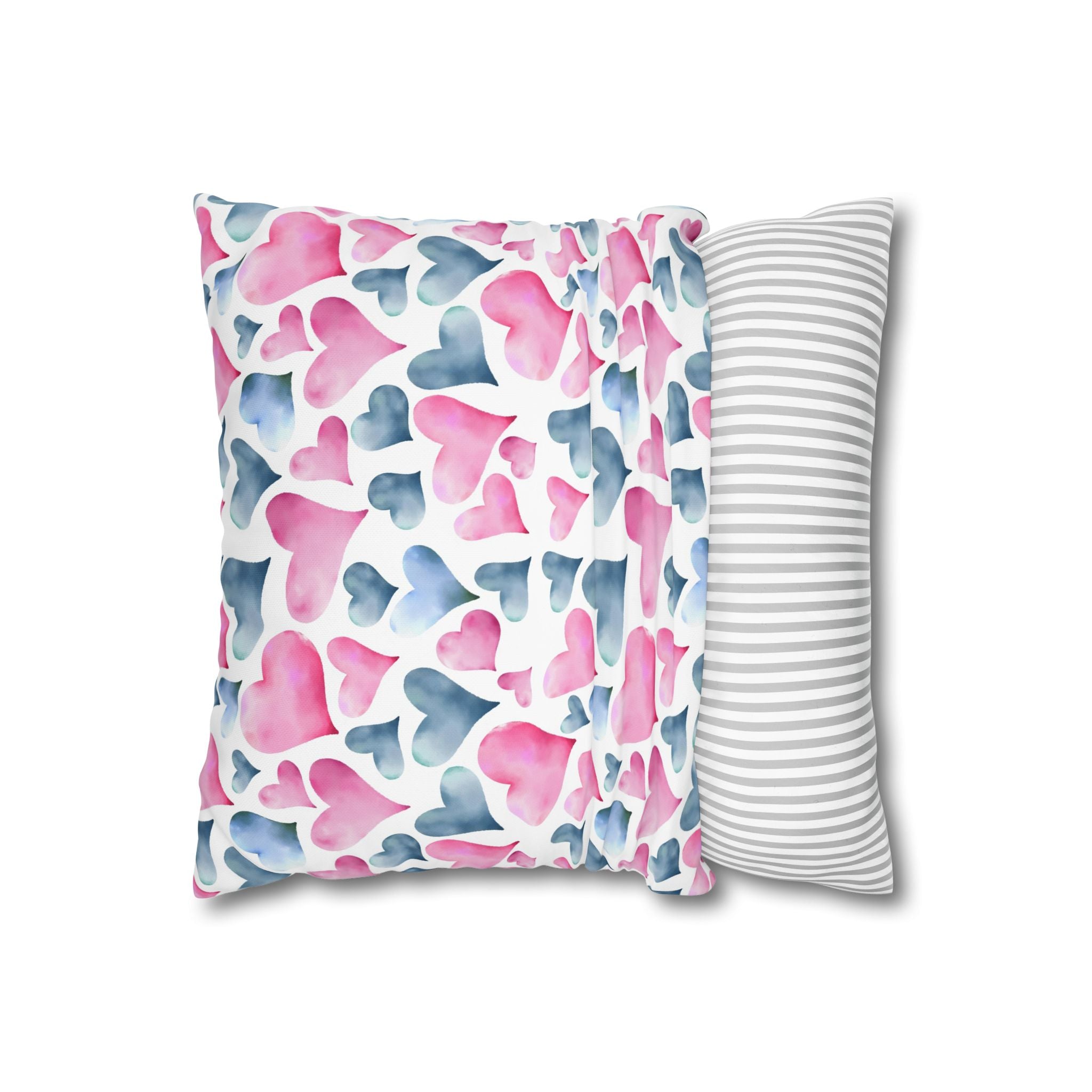 Watercolor Heart Pillowcase - Soft & Romantic