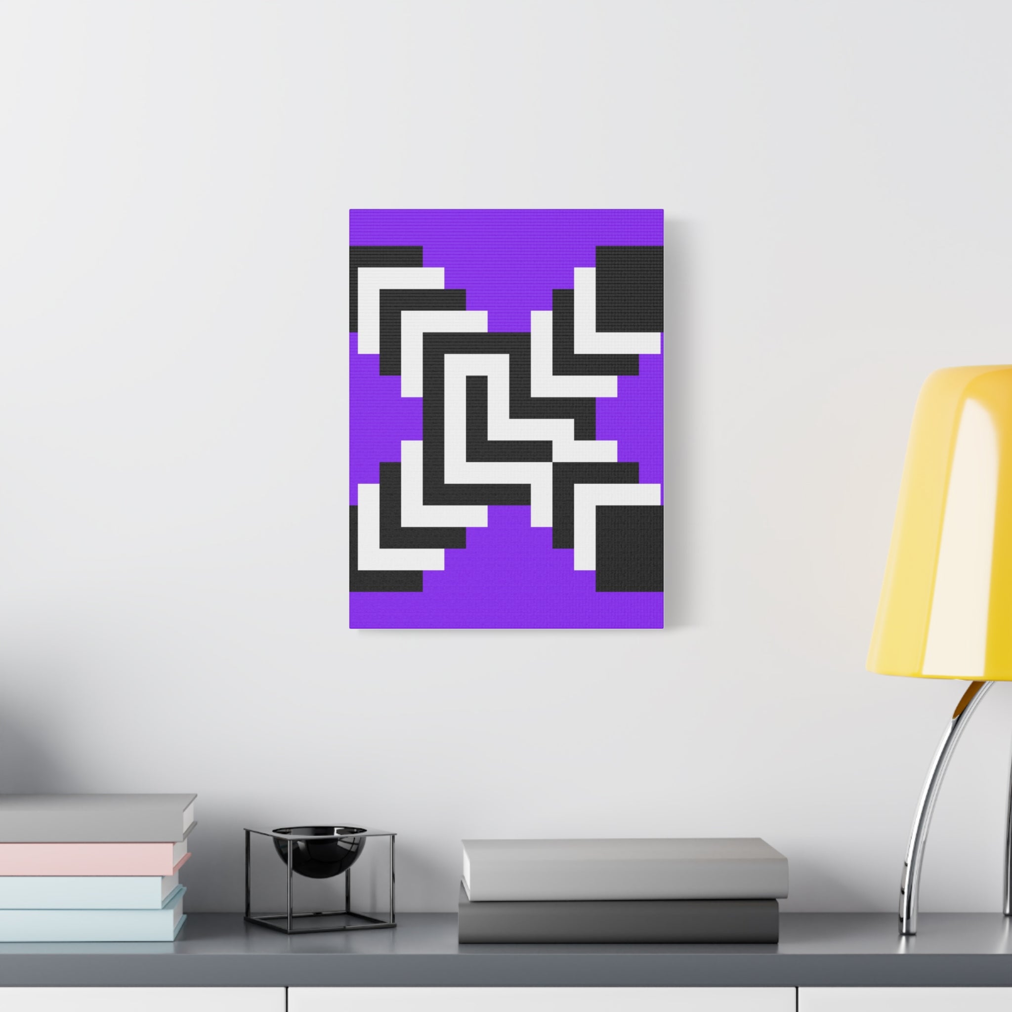 Purple Pixel Art Geometric Canvas