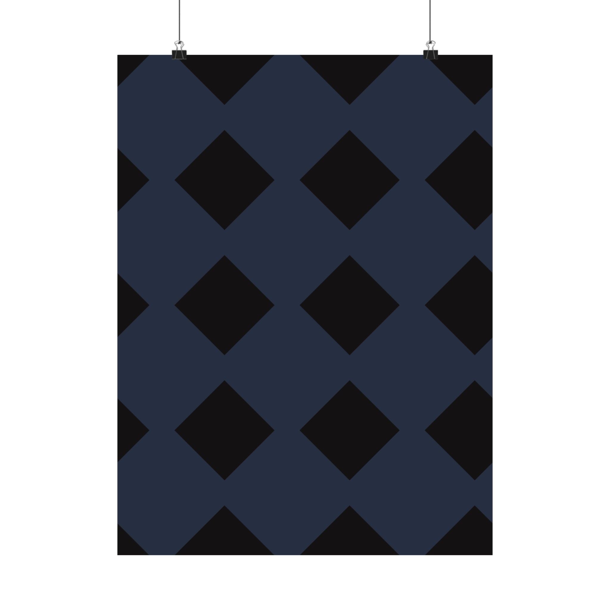 Geometric Dark Blue Diamond Poster