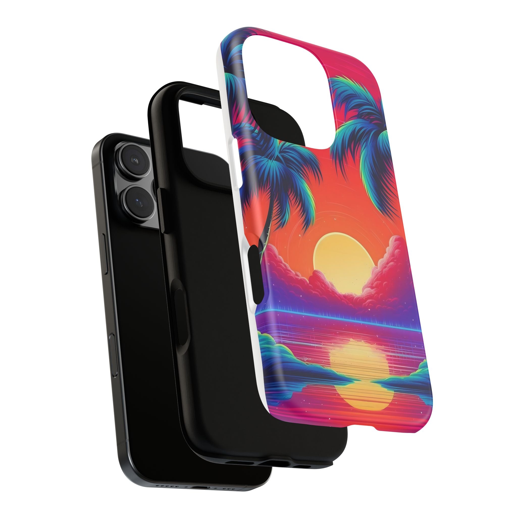 Sunset Palm Hexagon iPhone Case - Rugged