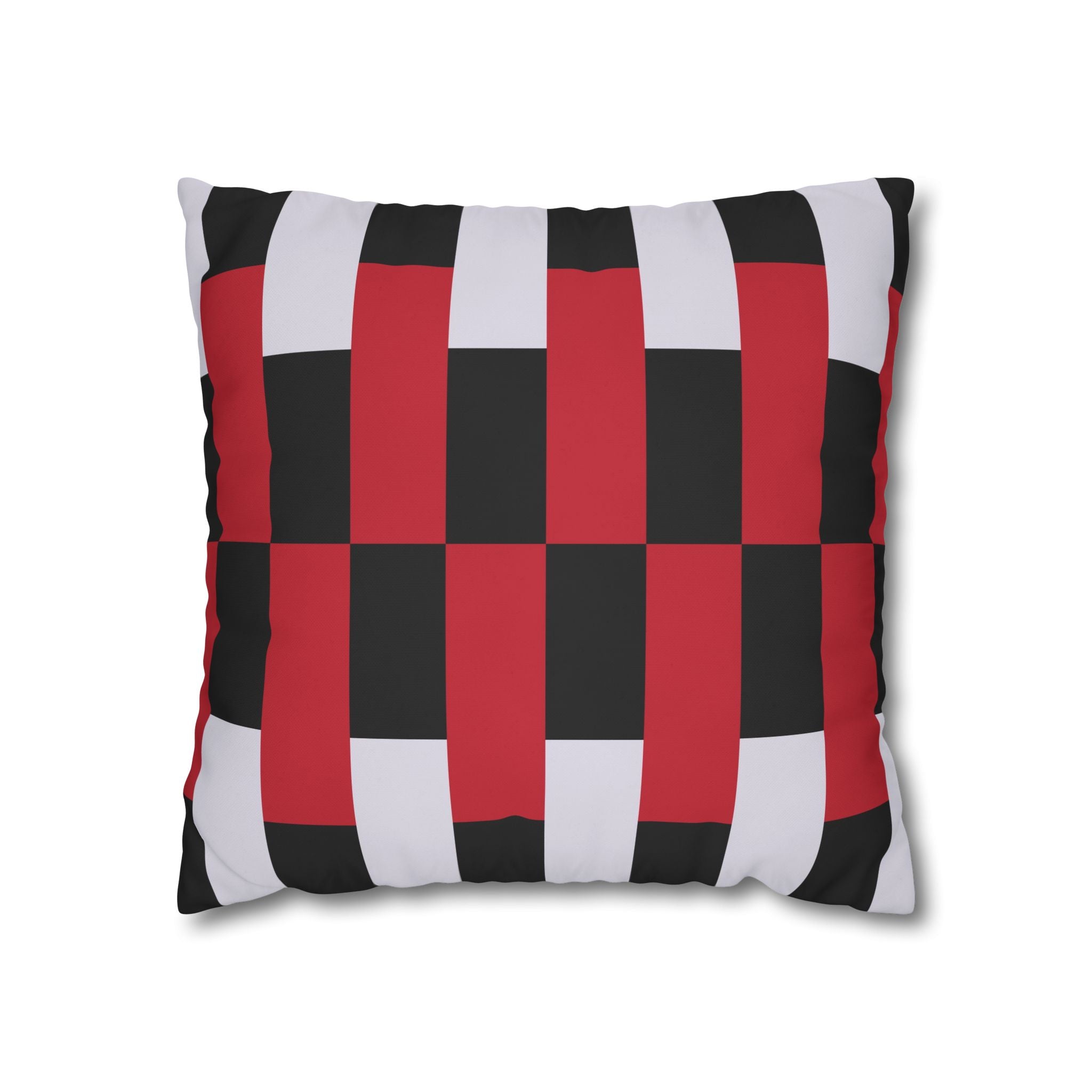 Geometric Stripe Pillowcase - Crimson & Gray