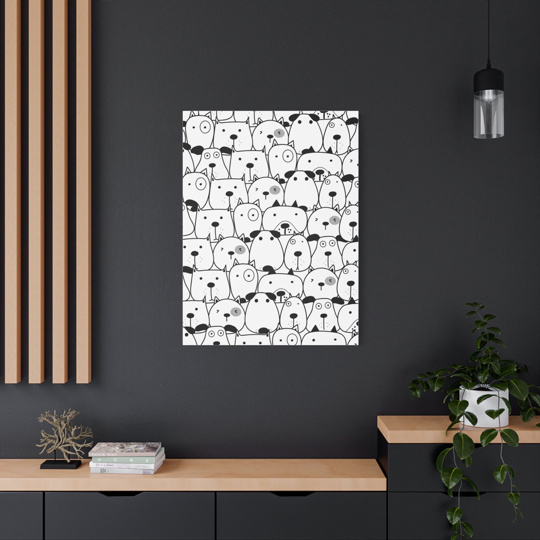 Adorable Puppy Faces Matte Canvas Art