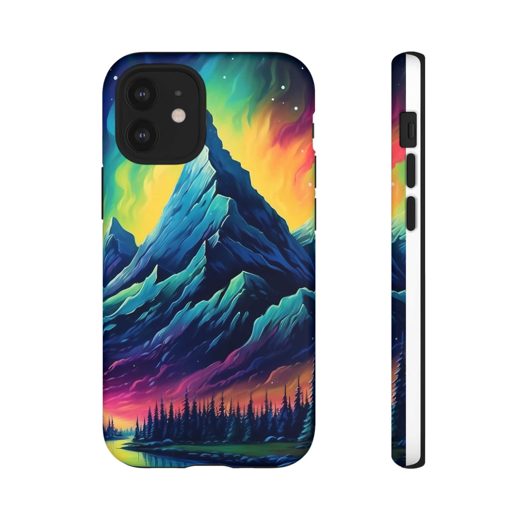 Aurora Mountain Hexagon iPhone Case